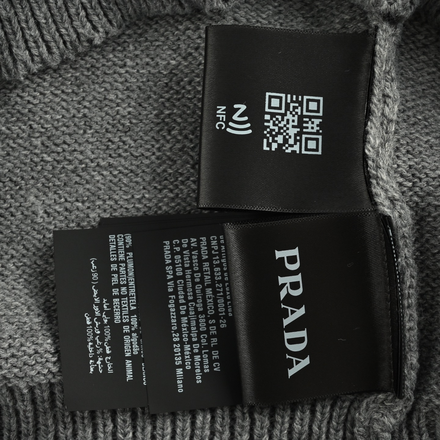 Prada/普拉达 刺绣徽标拉链毛衣开衫