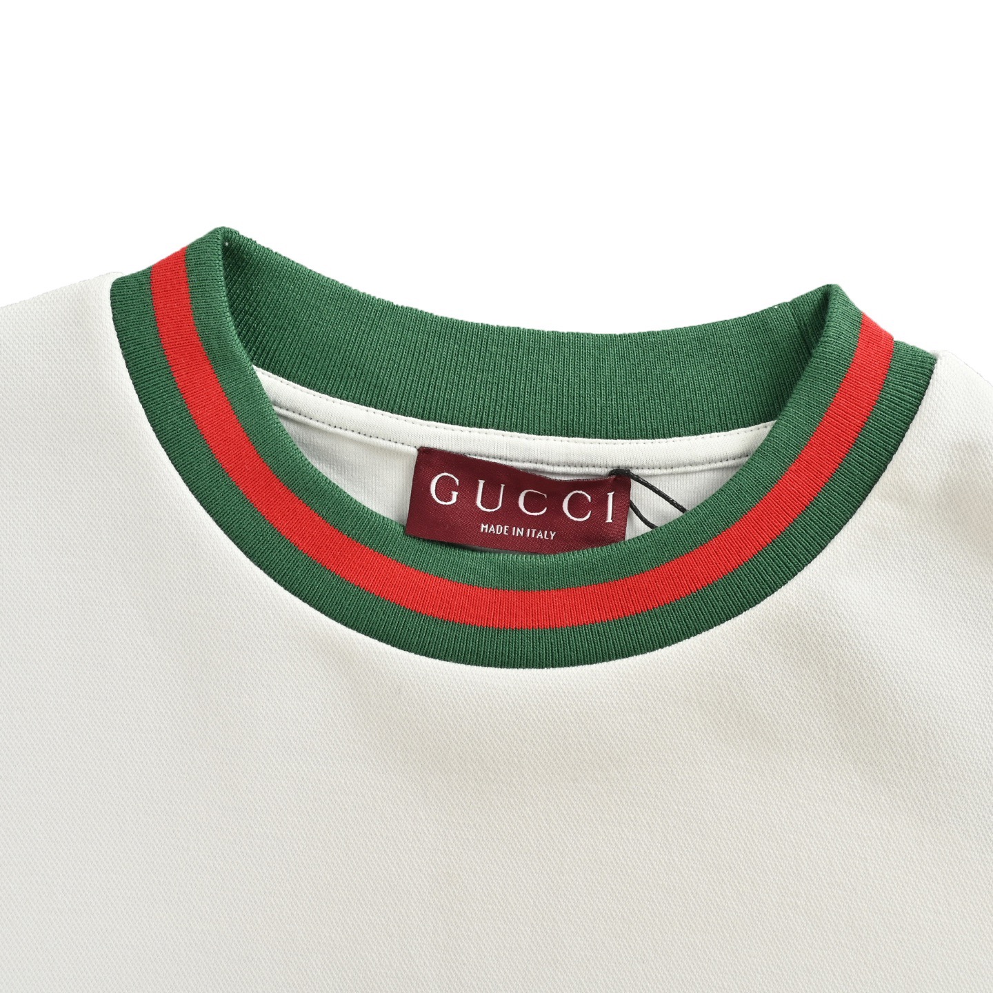 Gucci/古驰 25Fw 刺绣小标红绿螺纹圆领卫衣