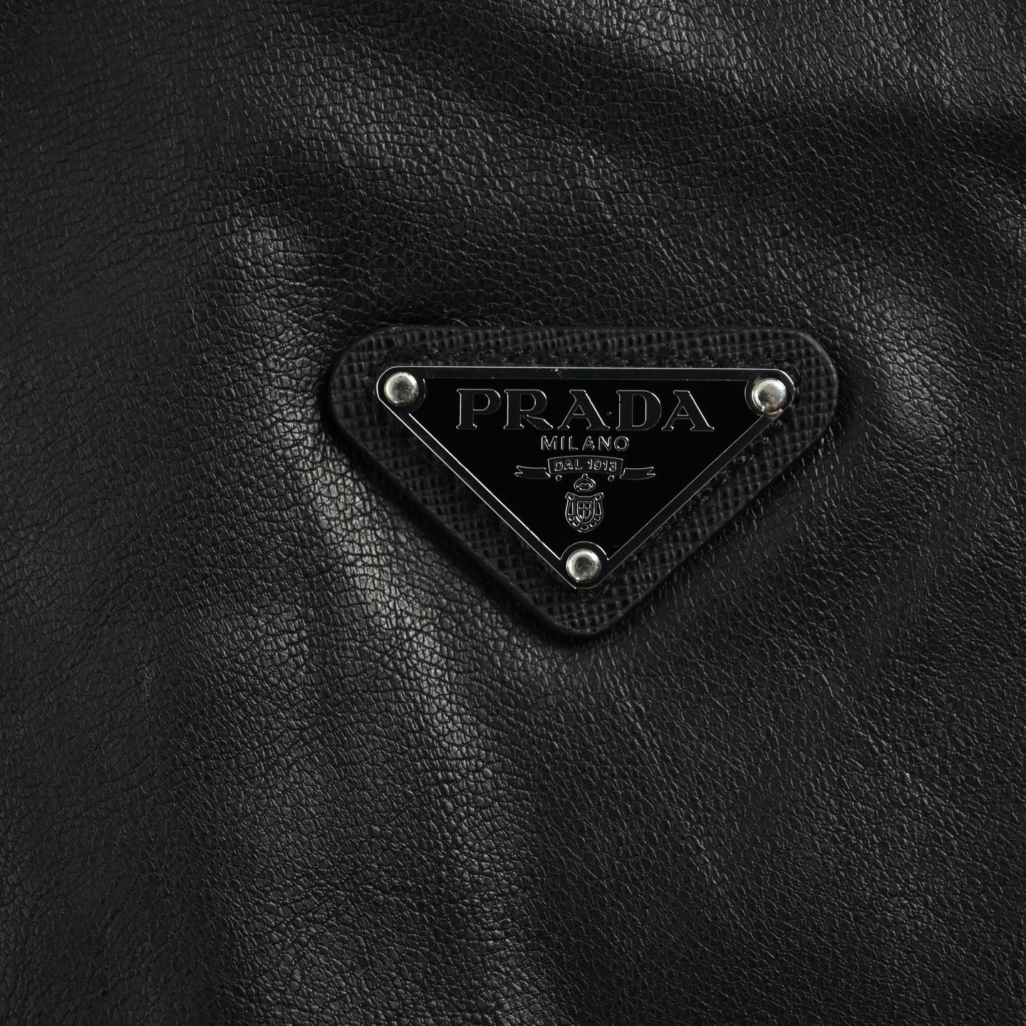 Prada/普拉达 三角标单排扣皮衣夹克外套 定制荔枝纹小羊皮