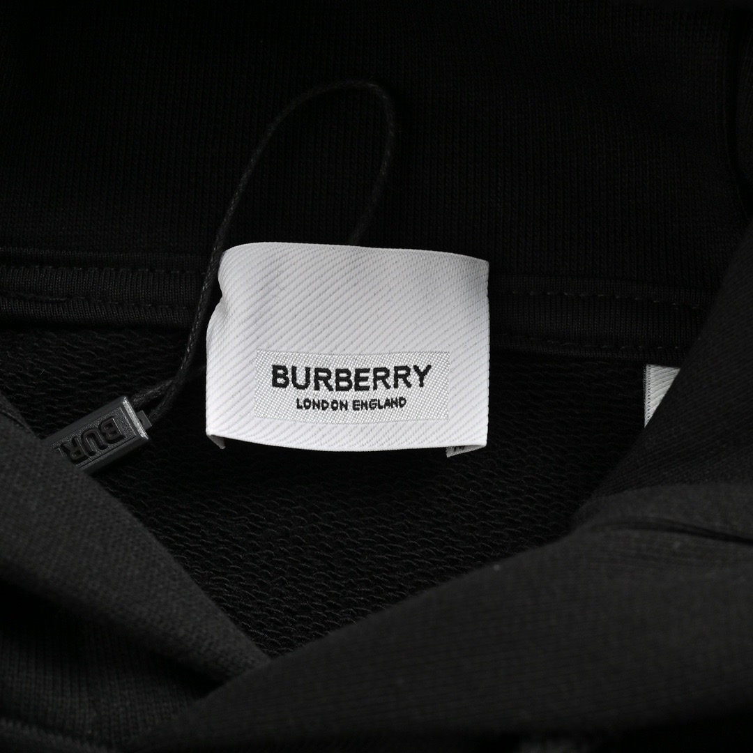 Burberry/巴宝莉 22Fw 标签贴布连帽卫衣 定制420克双纱紧密全棉卫衣面料