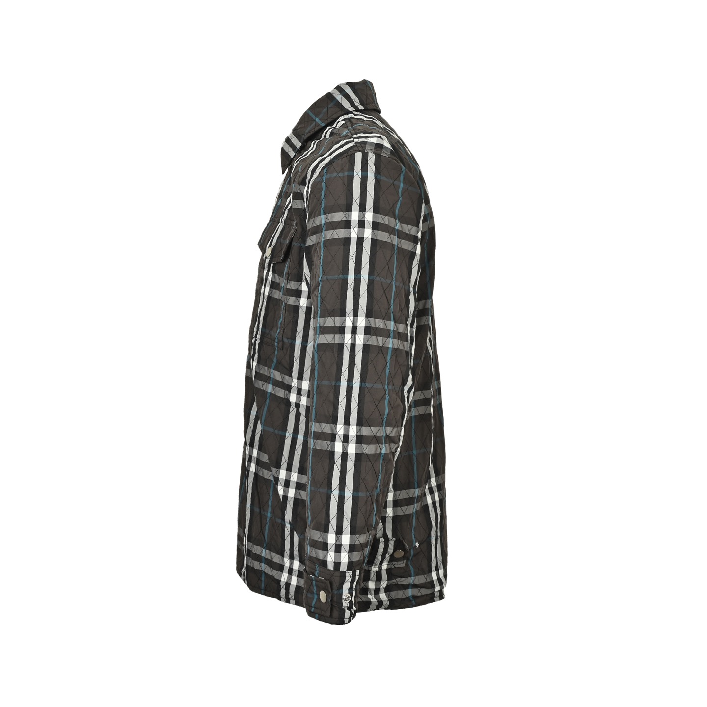Burberry/巴宝莉 25Fw 格纹双面穿夹棉外套 复古高级棉服 罗级立领拼接菱格洐缝外套