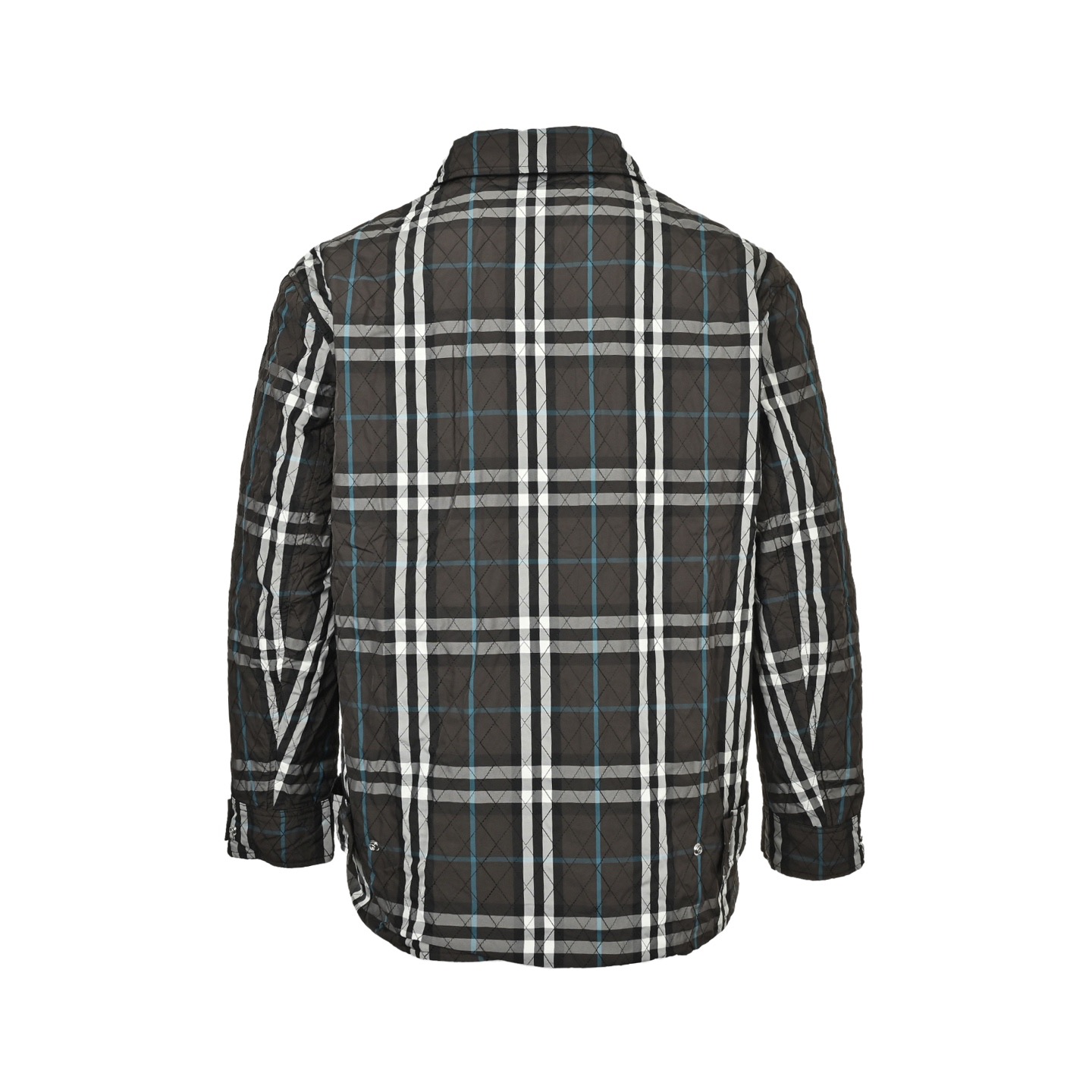Burberry/巴宝莉 25Fw 格纹双面穿夹棉外套 复古高级棉服 罗级立领拼接菱格洐缝外套