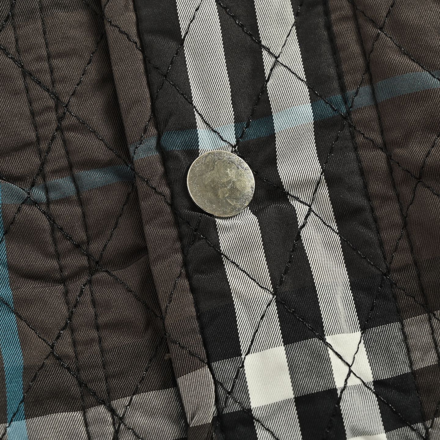 Burberry/巴宝莉 25Fw 格纹双面穿夹棉外套 复古高级棉服 罗级立领拼接菱格洐缝外套