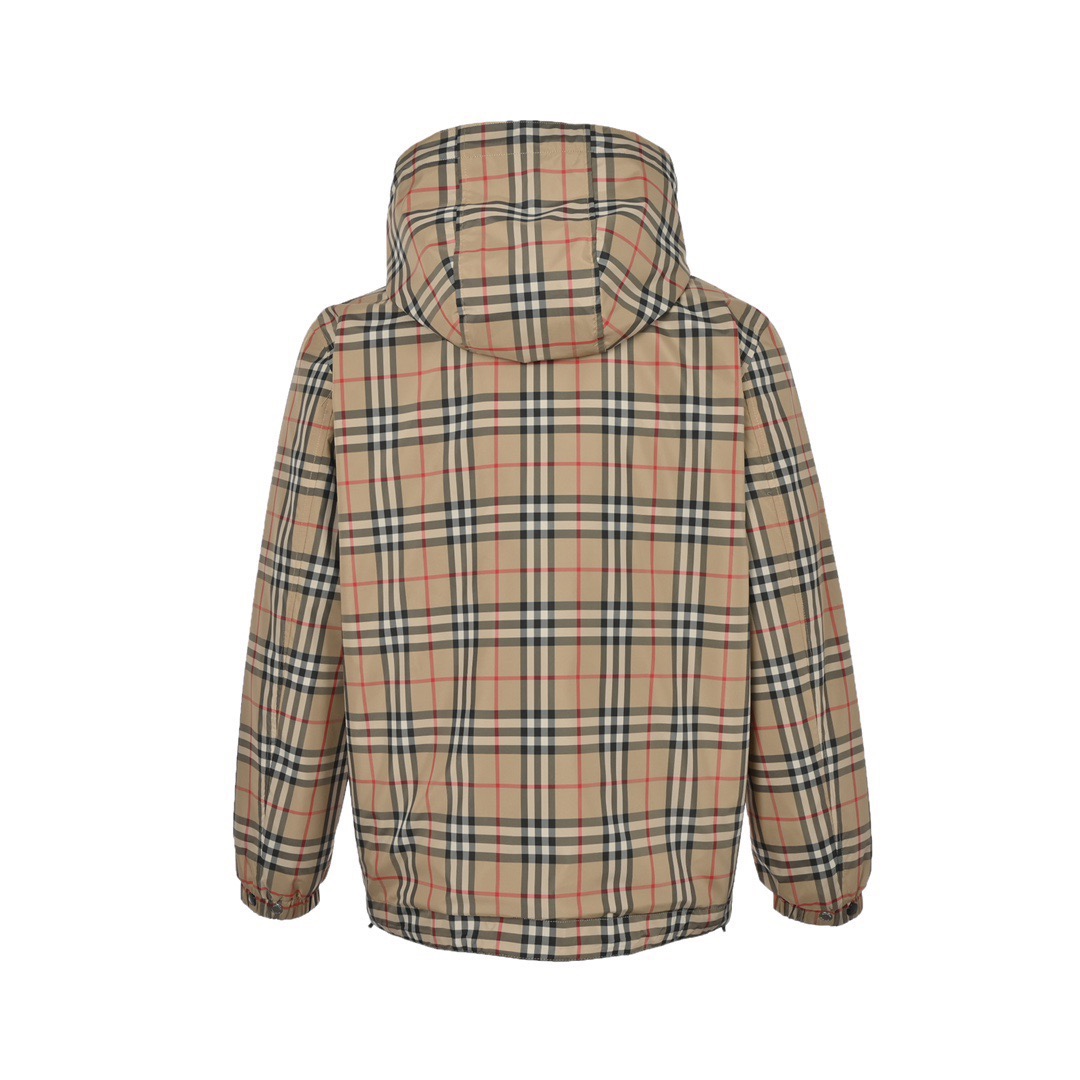 Burberry巴宝莉 经典格纹双面穿夹克外套 定织定染卡其色格子面料