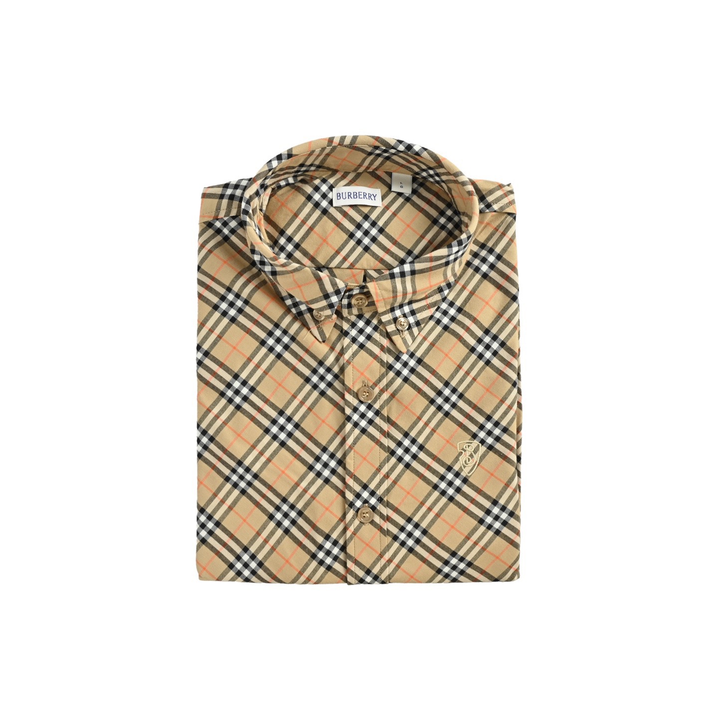 Burberry/巴宝莉 25ss 盾牌刺绣斜格纹短袖衬衫