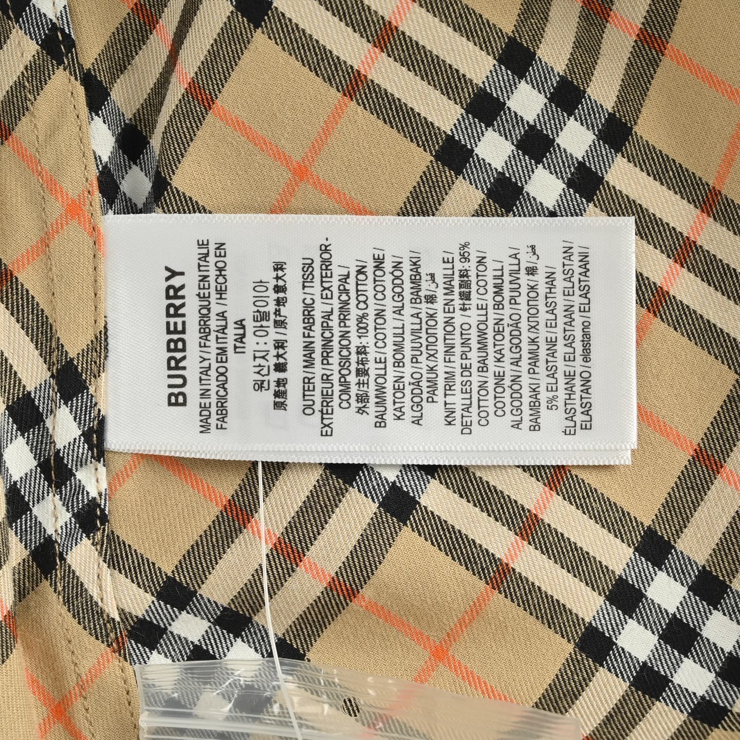 Burberry/巴宝莉 25ss 盾牌刺绣斜格纹短袖衬衫