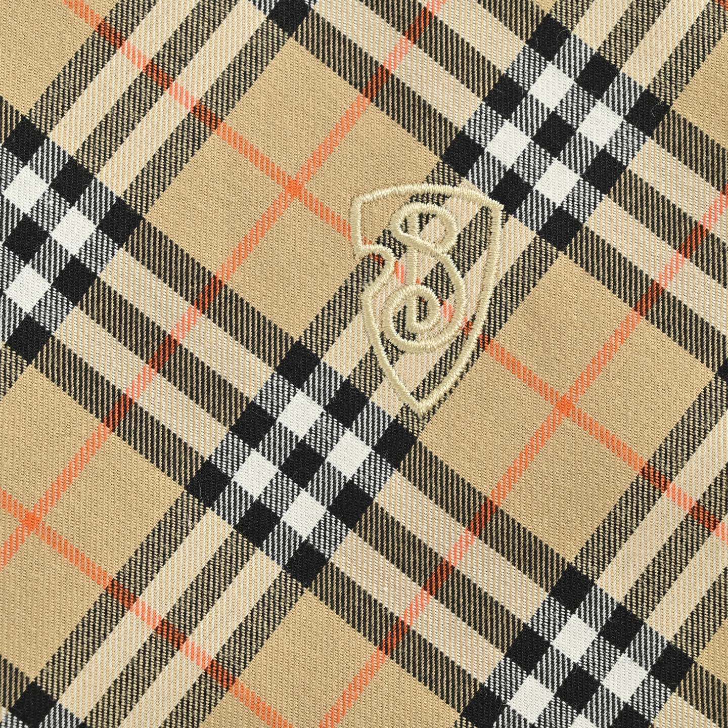 Burberry/巴宝莉 25ss 盾牌刺绣斜格纹短袖衬衫