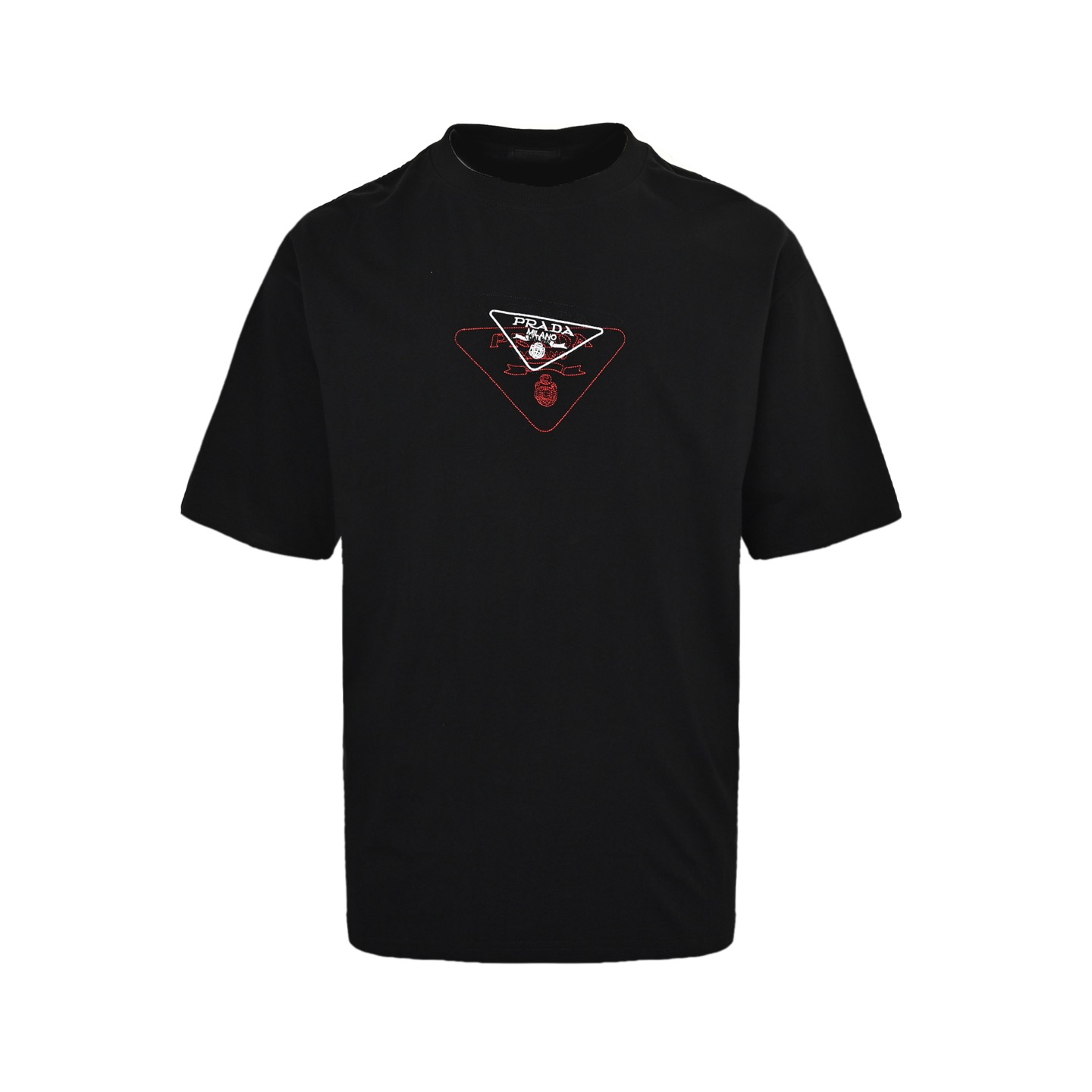 Prada/普拉达 25ss 重叠刺绣三角标短袖 Prada/普拉达 25ss 重叠刺绣三角标短袖
