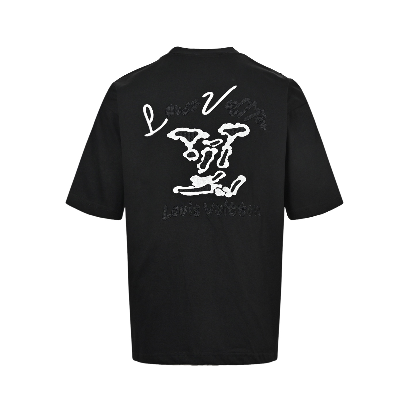 Louis Vuitton/路易威登 26ss 云朵字母logo刺绣短袖 黑 白-Top High Quatity Cheap Sneakers Fashion Clothing Clothes Bags handbags Shoes of all Brand wholesale With The best Quality And Beautiful Price from China Factory Chinese suppliers wholesaler seller Louis Vuitton/路易威登 26ss 云朵字母logo刺绣短袖 黑 白