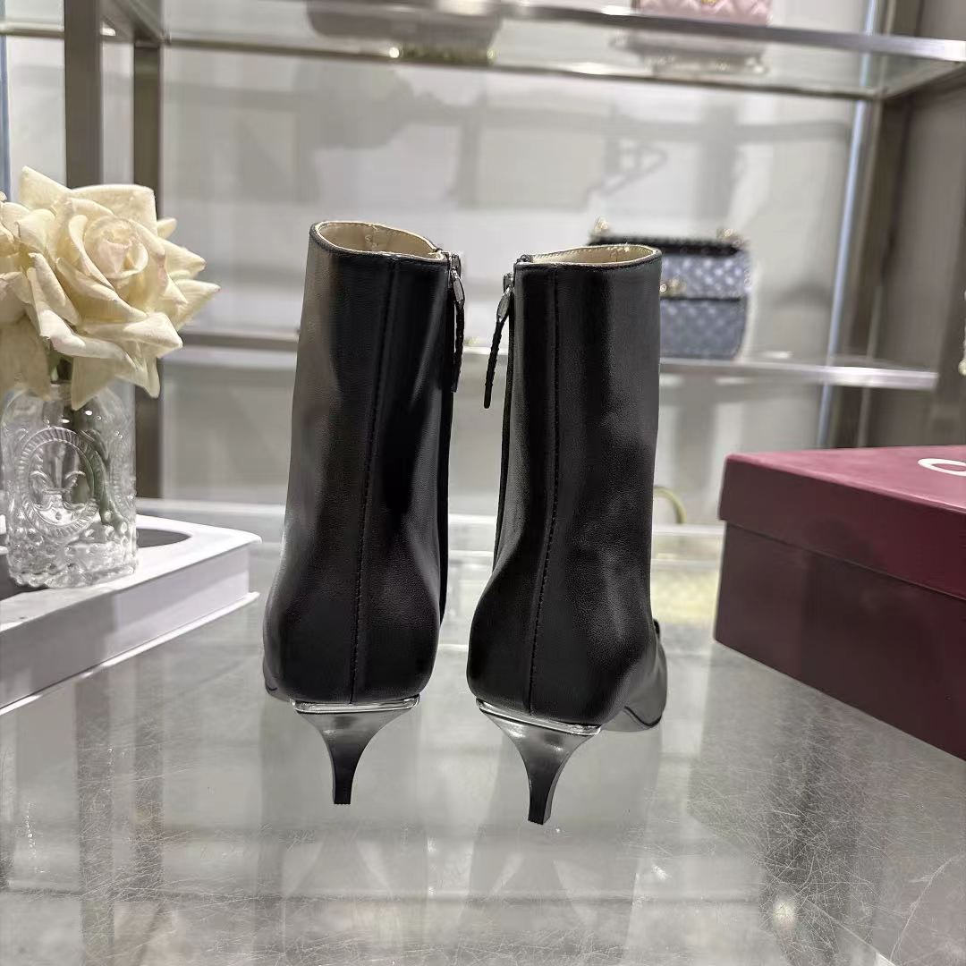 Gucci Black Leather Horsebit Stiletto Ankle Boots