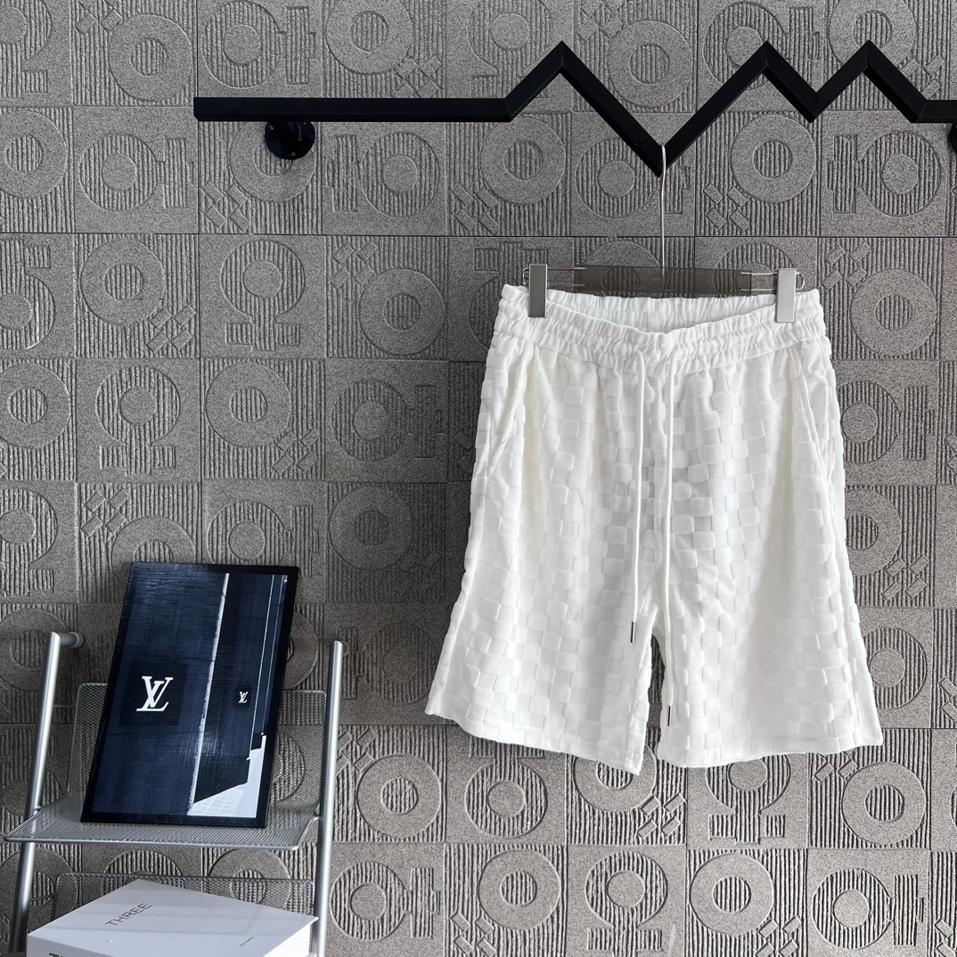 2024SS Louis Vuitton Knitting Shorts with Velvet and Gold Details - 图片 1