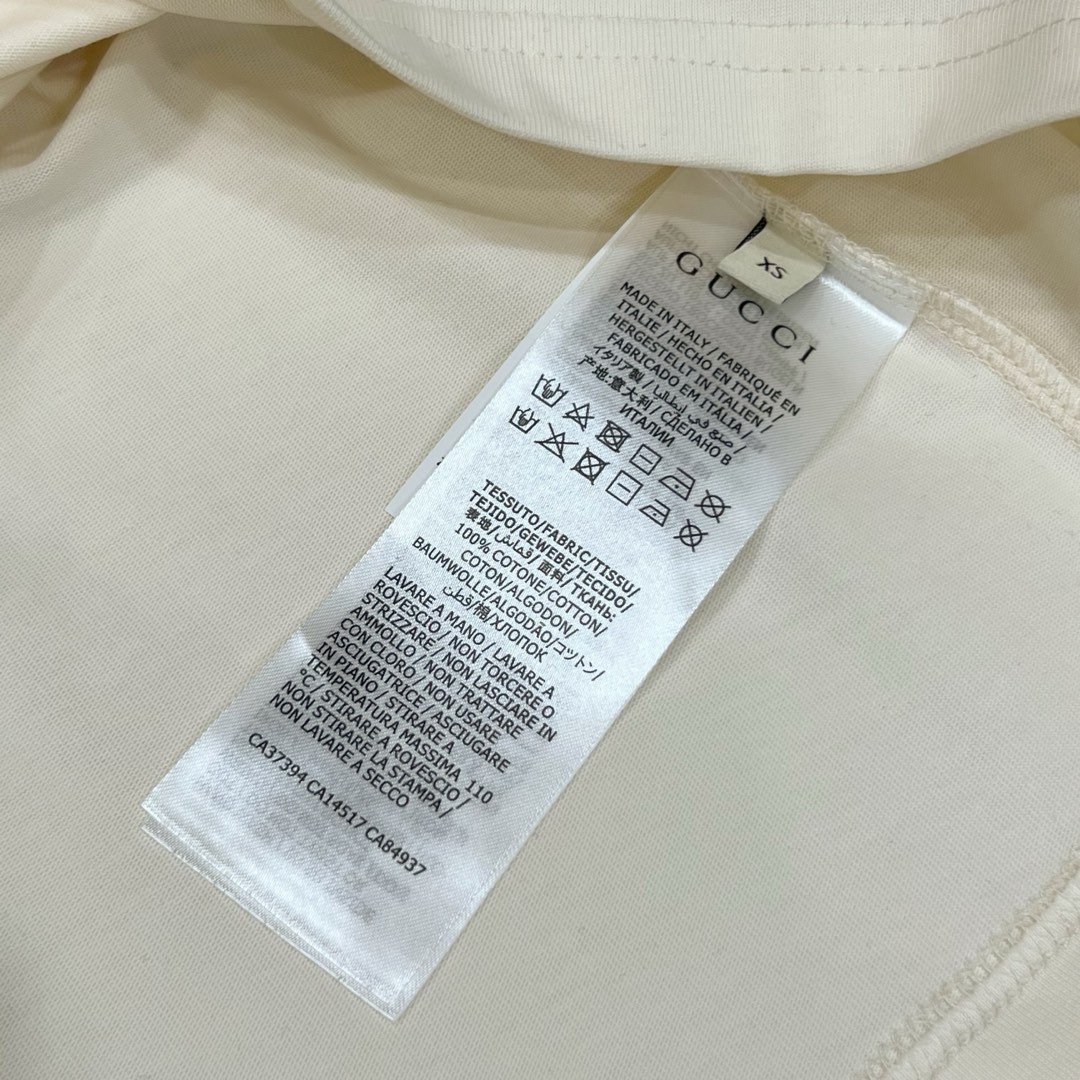 GUCCI Gucchi Logo T-shirt: 1980s Inspired Design, Chromosome Dye, Almond Color, XS-L Sizes - 图片 8