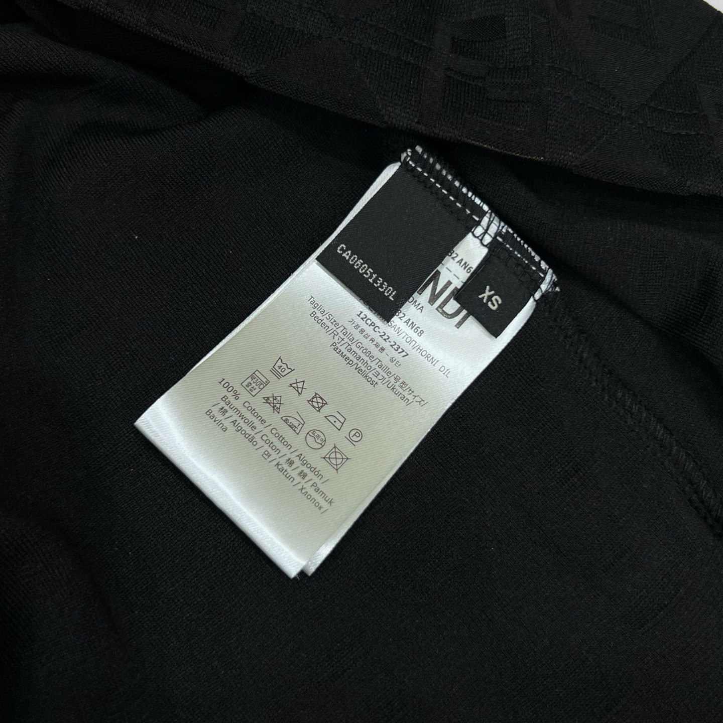 FENDI 187 Collection: 1980s Inspired Logo Twill Fabric, Chromosome Dye, Unisex, Black XS-L - 图片 8