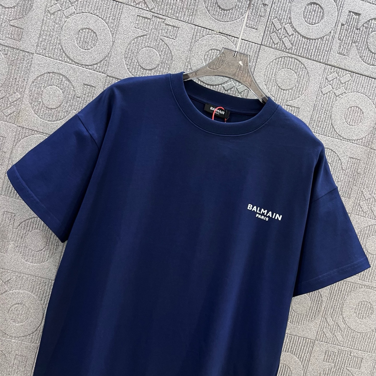 “1980s-inspired Balmain Logo T-shirt in Po-Blue, Chromosome Dye, Unisex XS-L” - 图片 6