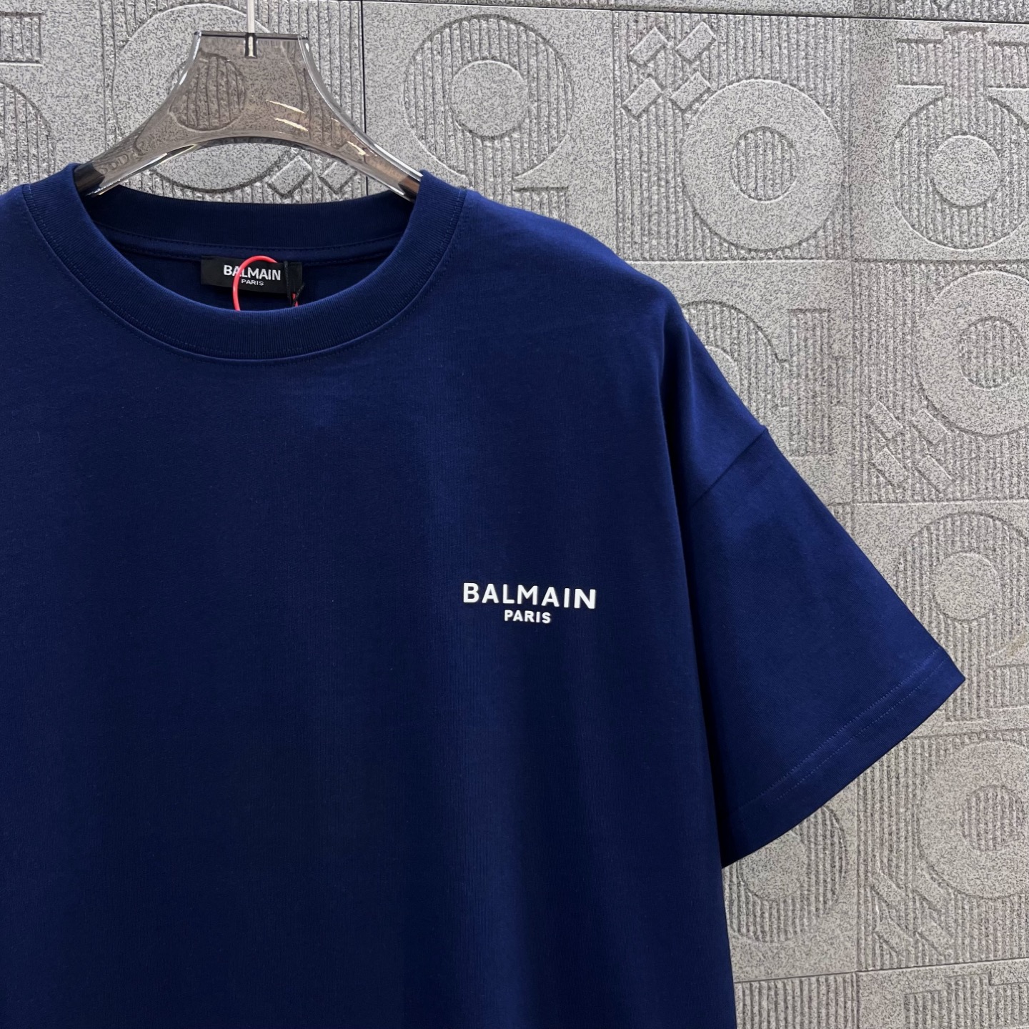 “1980s-inspired Balmain Logo T-shirt in Po-Blue, Chromosome Dye, Unisex XS-L” - 图片 7