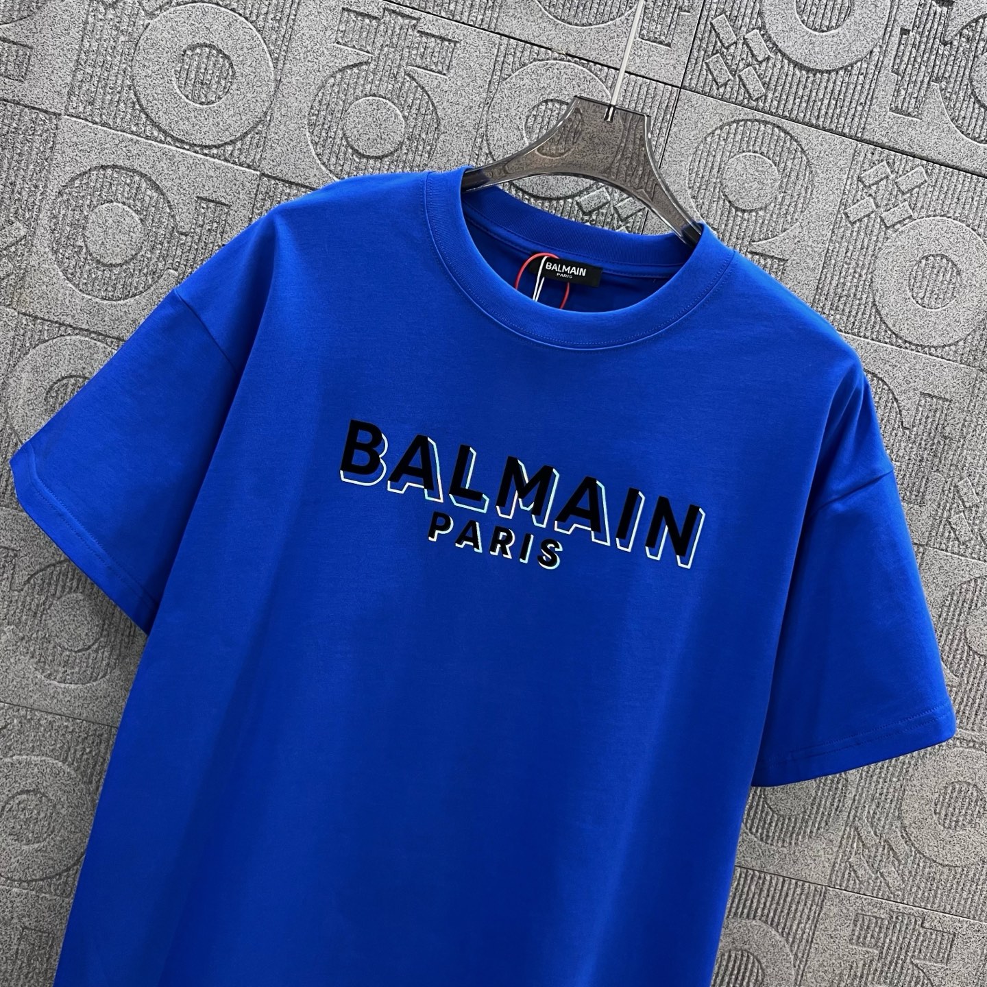 Upgraded 1980s-inspired Balmain Logo T-shirt in Blue – Unisex XS~L Sizes - 图片 6