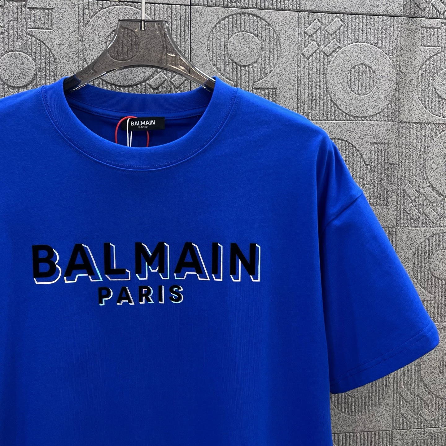 Upgraded 1980s-inspired Balmain Logo T-shirt in Blue – Unisex XS~L Sizes - 图片 7