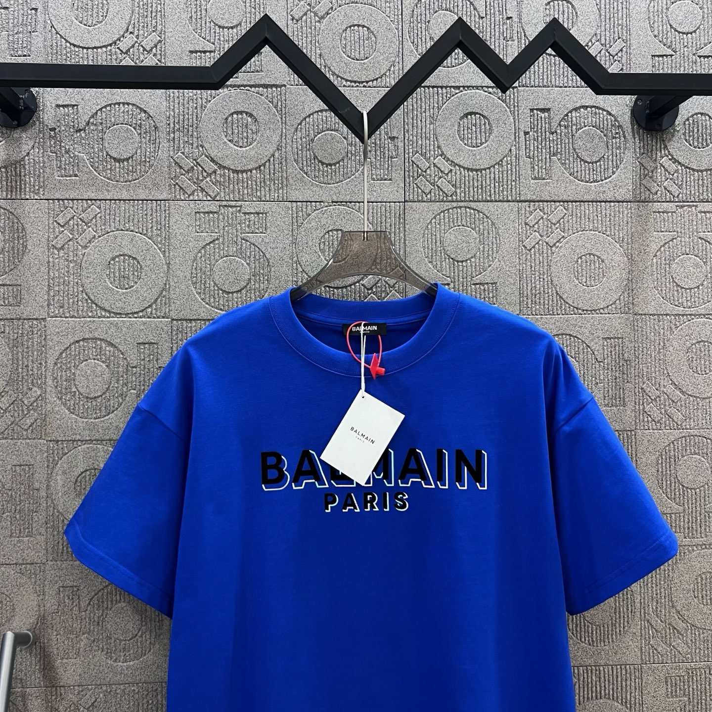 Upgraded 1980s-inspired Balmain Logo T-shirt in Blue – Unisex XS~L Sizes - 图片 3