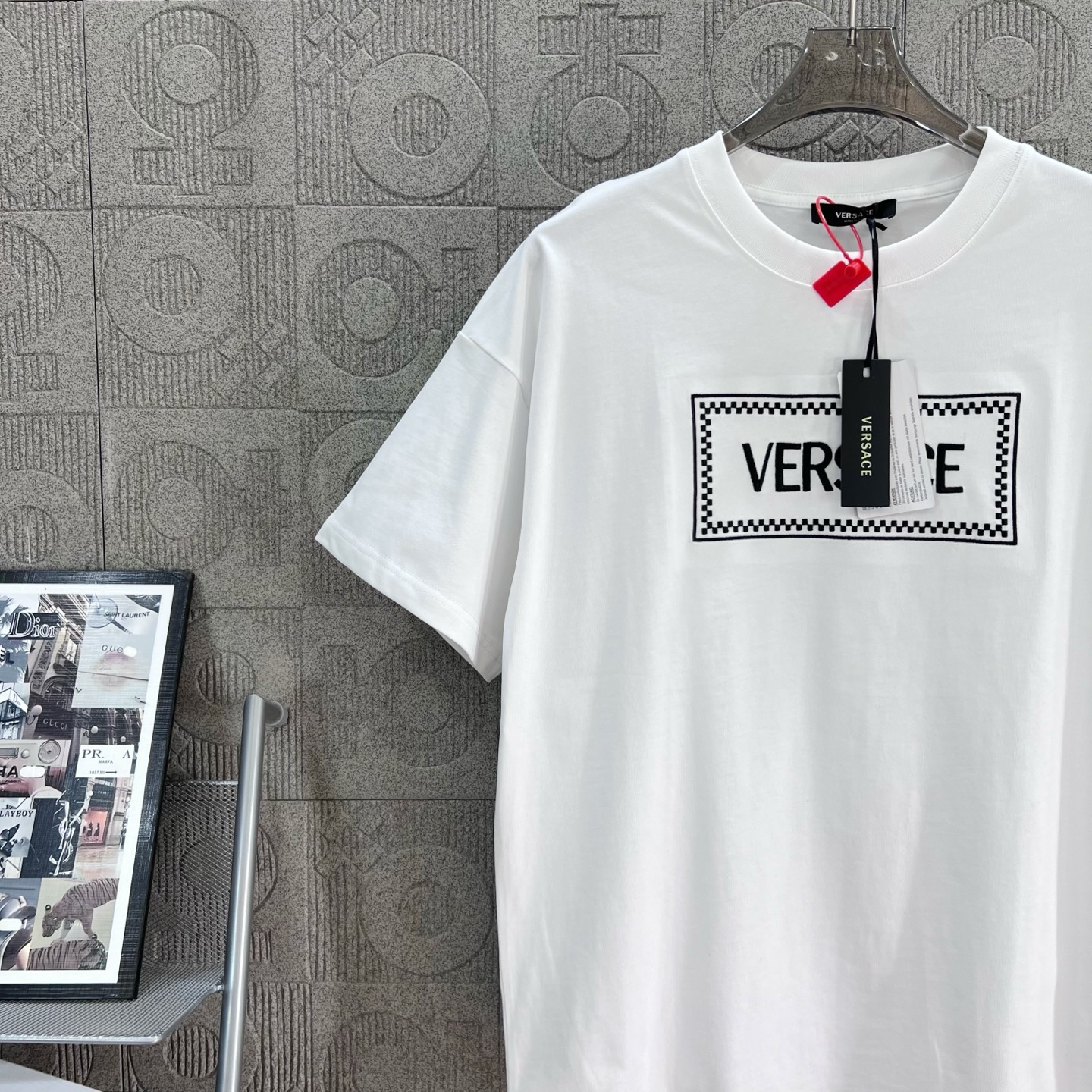 Versace Medusa Logo Short Sleeve T-shirt in Chromosome Dye – 260g – White - 图片 4
