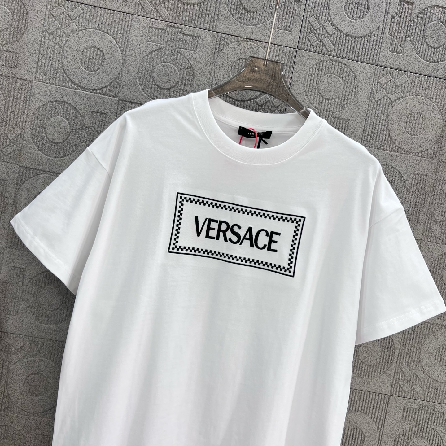Versace Medusa Logo Short Sleeve T-shirt in Chromosome Dye – 260g – White - 图片 6