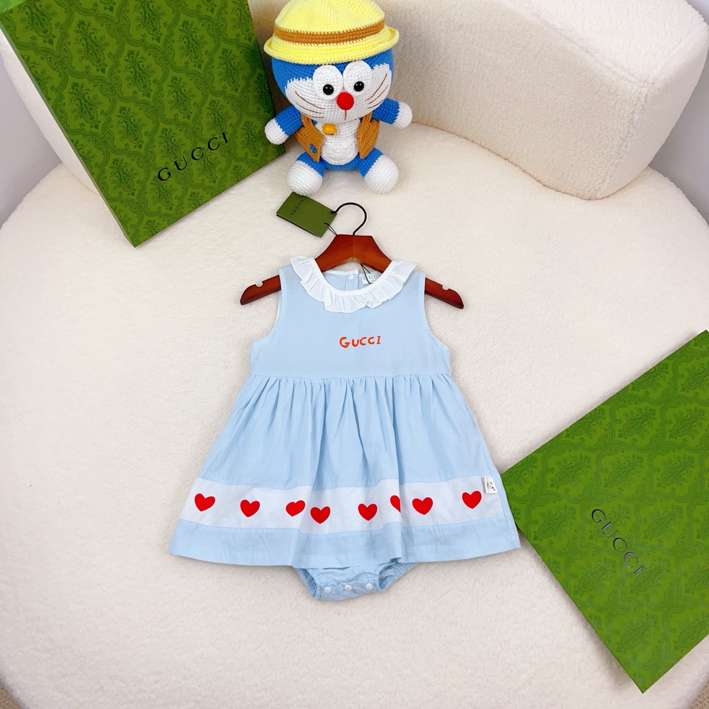 Precio de agente @88 Tallas: 66-73-80-90 Vestido sin mangas con pañal GG pequeña dulzura, color azul único y puro, fald…