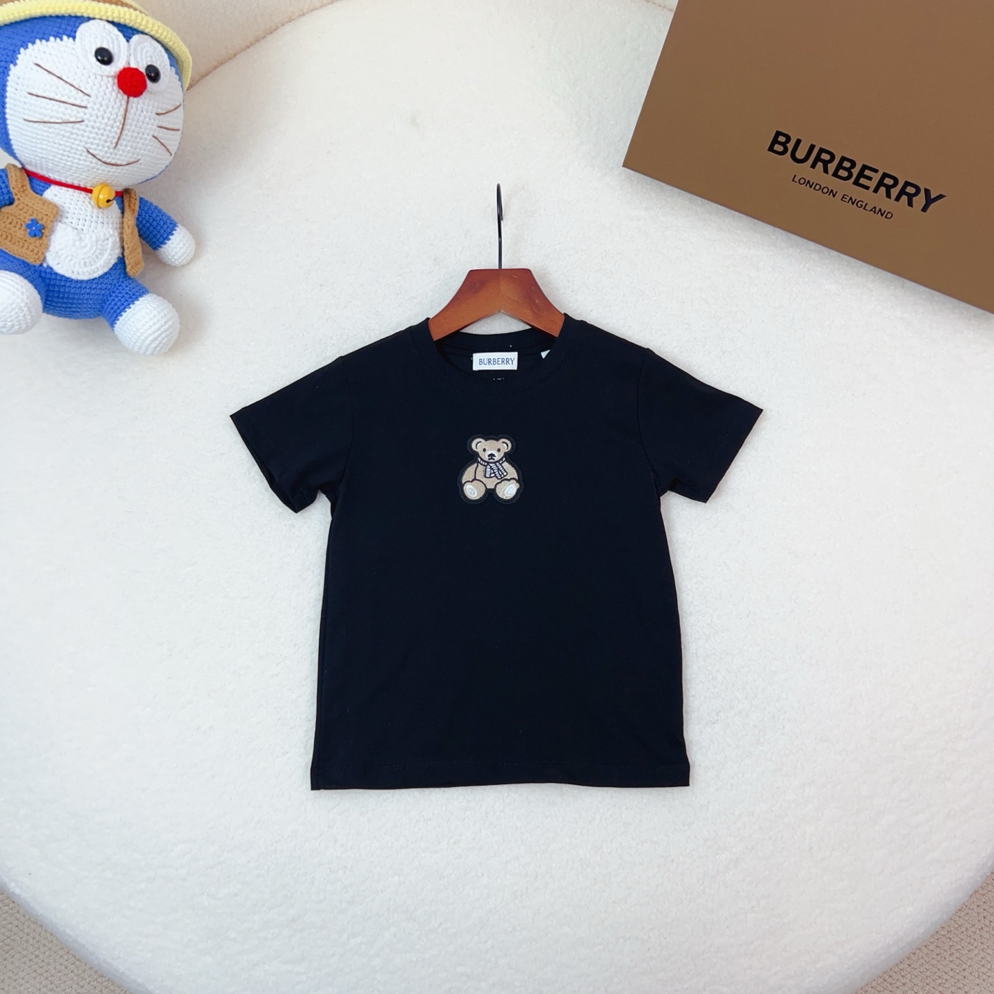 90-170㎝ Precio de compra grupal 59@无小 Parche de tela bordado con oso de B Algodón puro cuello redondo manga corta. El c…
