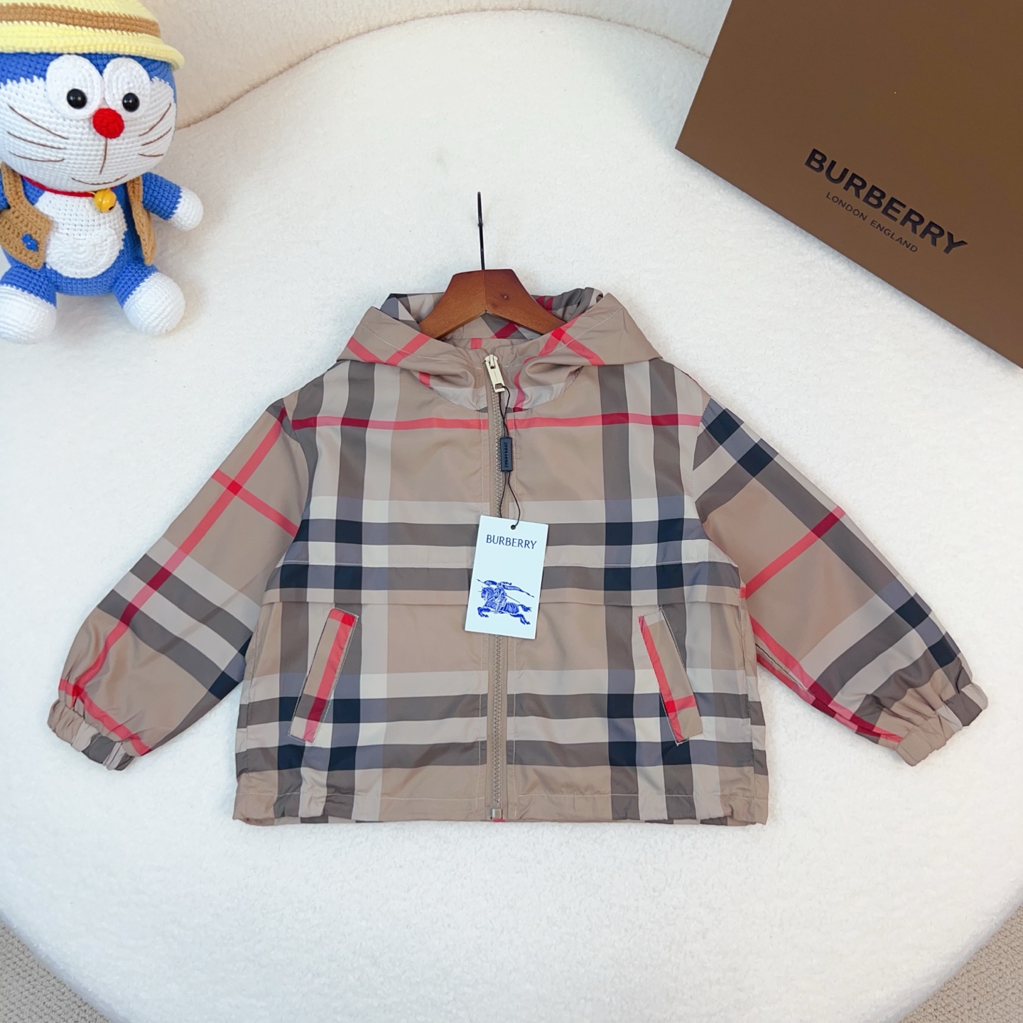 @148 Venta rápida Talla 100-150 ¡Envío inmediato! Chaqueta de protección solar a cuadros para niños B