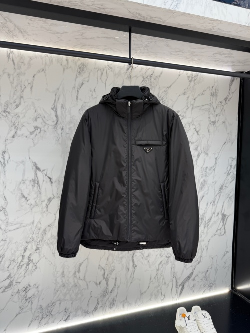 Prada Re-Nylon Padded Down Jacket with Metal Logo - Stylish and Warm 1 Prada Re-Nylon Padded Down Jacket with Metal Logo - Stylish and Warm