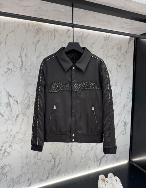 Louis Vuitton Re-Nylon Jacquard Down Jacket with Metal Logo 1 Louis Vuitton Re-Nylon Jacquard Down Jacket with Metal Logo