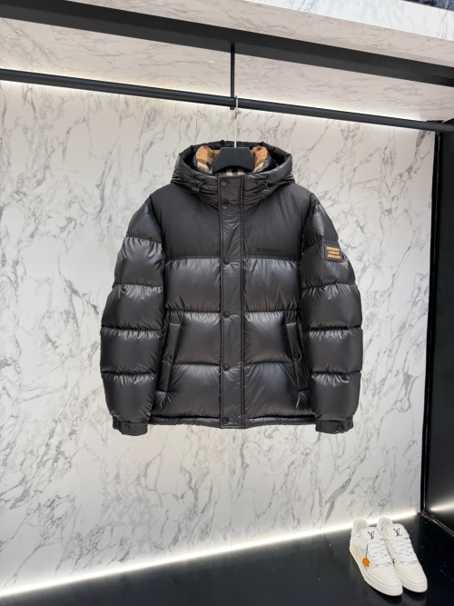 Burberry Emblem Pattern Down Jacket with Hood, Protective Hem 1 Burberry Emblem Pattern Down Jacket with Hood, Protective Hem