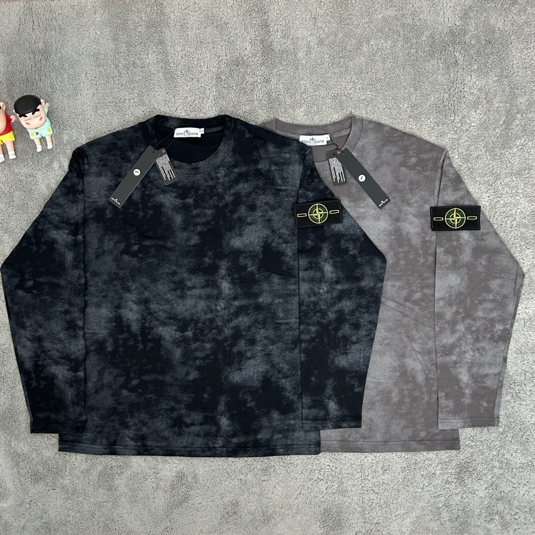 Stone Island Men's Autumn Tie-Dye Crewneck Sweatshirt - Casual Comfort