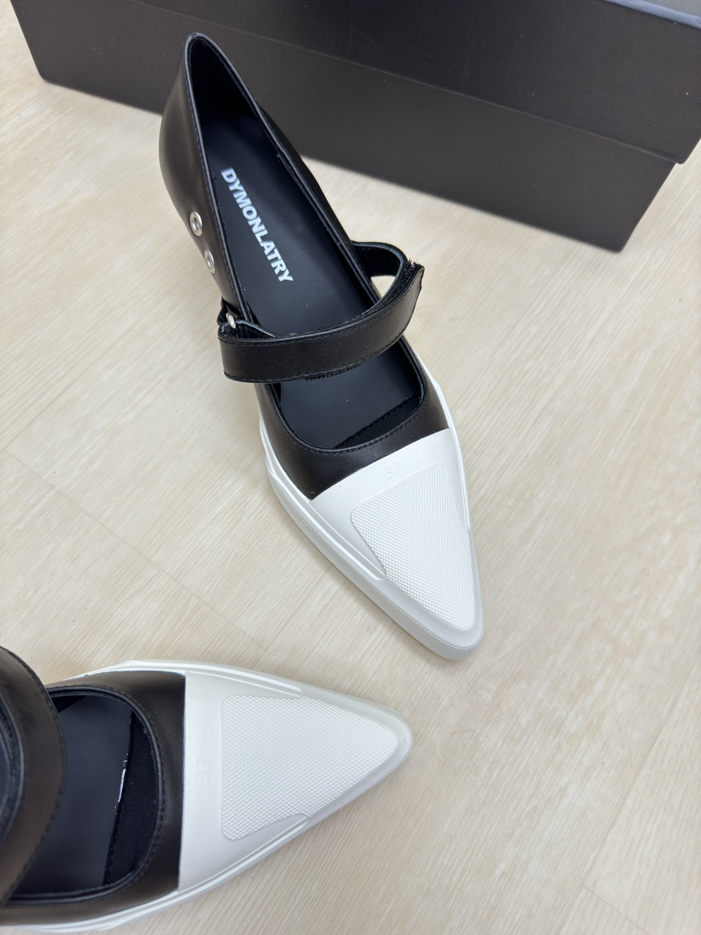 Luxury Pointy Sneakers: National Tide, Designer Brand, Black Cow Skin Quality - 图片 6