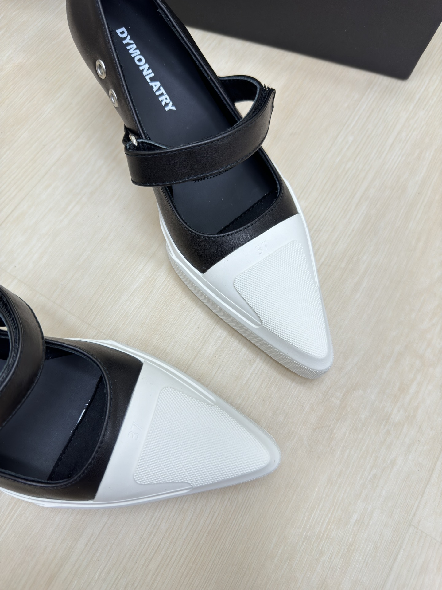 Luxury Pointy Sneakers: National Tide, Designer Brand, Black Cow Skin Quality - 图片 8