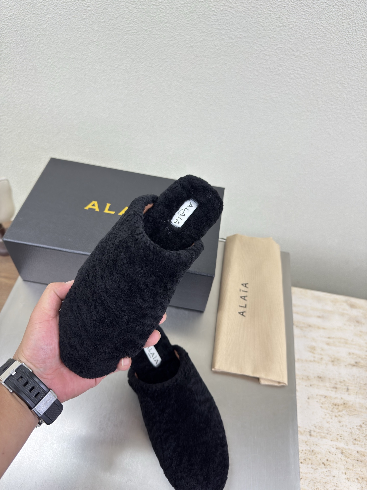 NO:651683,ALAIA wool slippers 5 colors, half slippers, alaia19860909ALAIA 羊毛拖 5色,半拖毛毛鞋,alaia,Women's Shoes