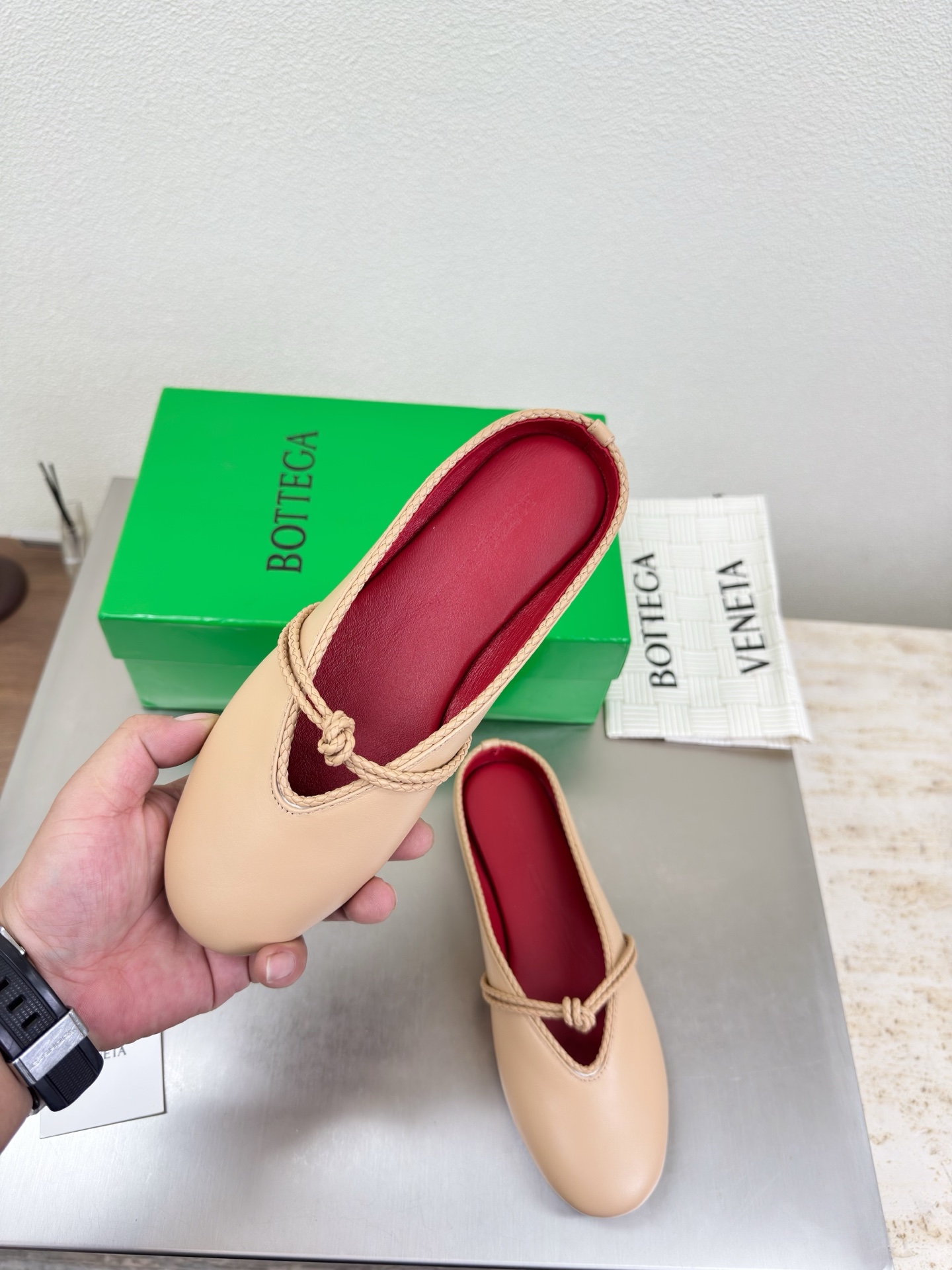 高版本出厂Bottega Veneta/BV F065 2026ss新款结绳玛丽珍半包拖鞋乐福鞋 高定的