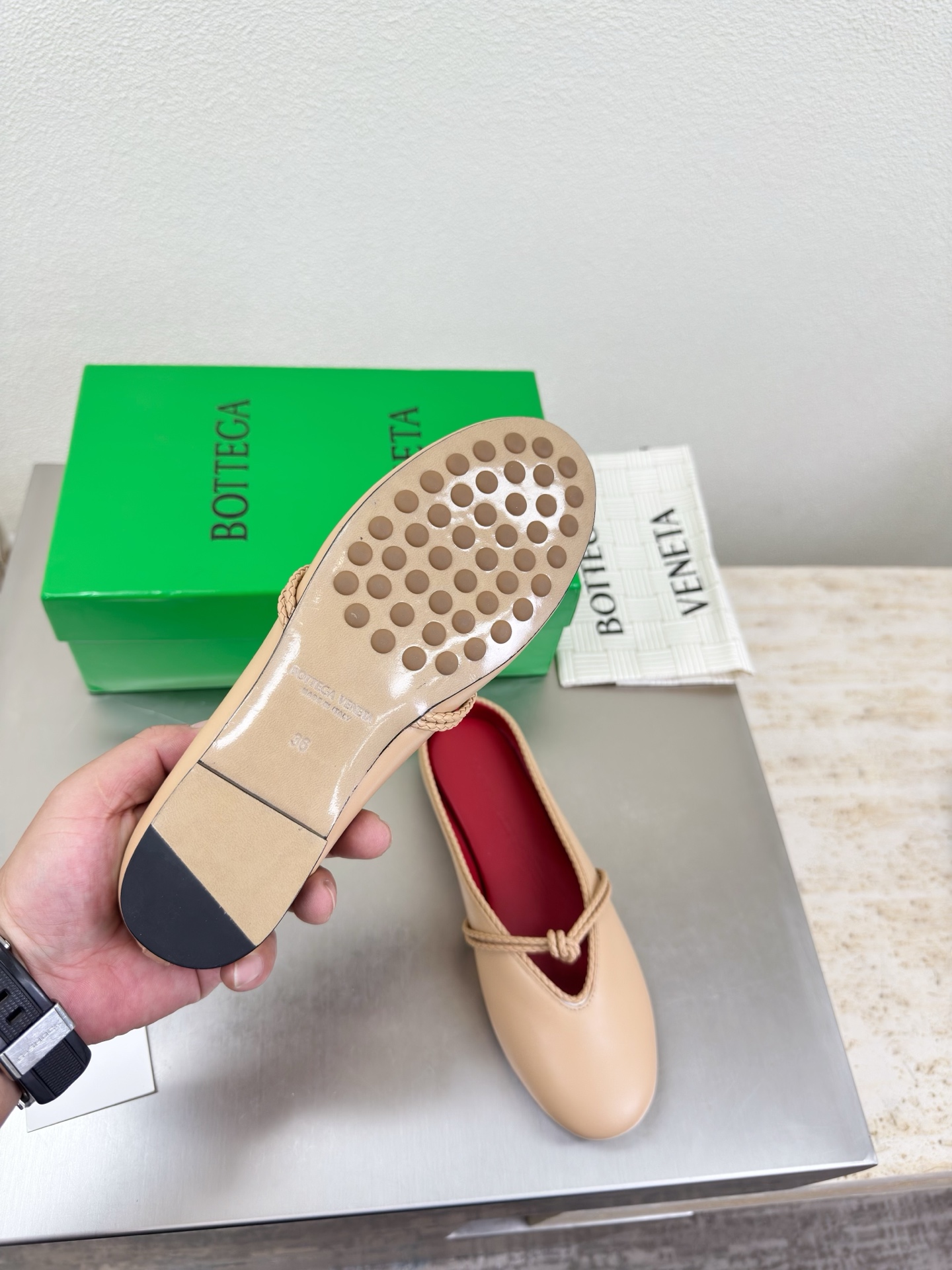 高版本出厂Bottega Veneta/BV F065 2026ss新款结绳玛丽珍半包拖鞋乐福鞋 高定的