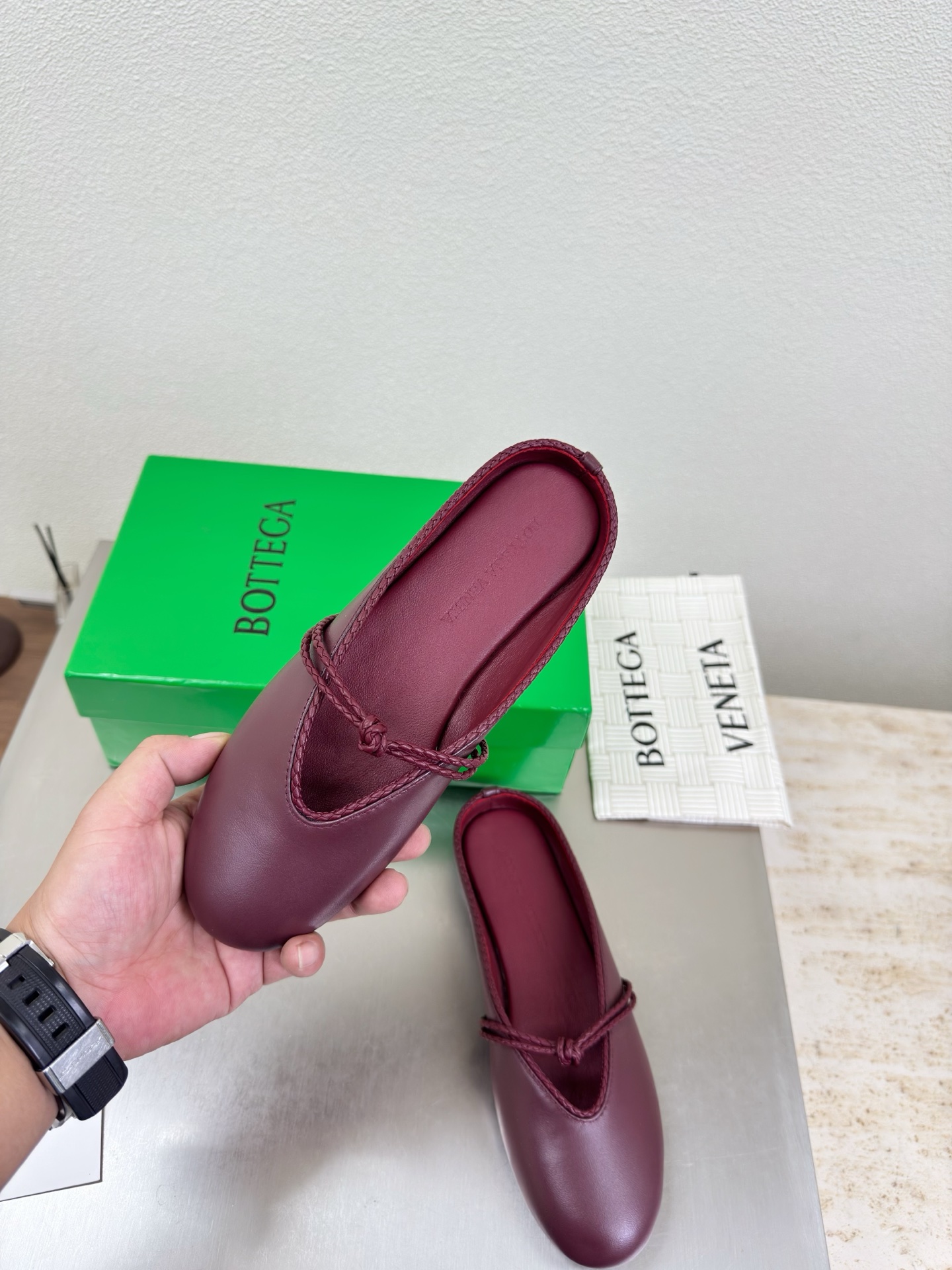 高版本出厂Bottega Veneta/BV F065 2026ss新款结绳玛丽珍半包拖鞋乐福鞋 高定的