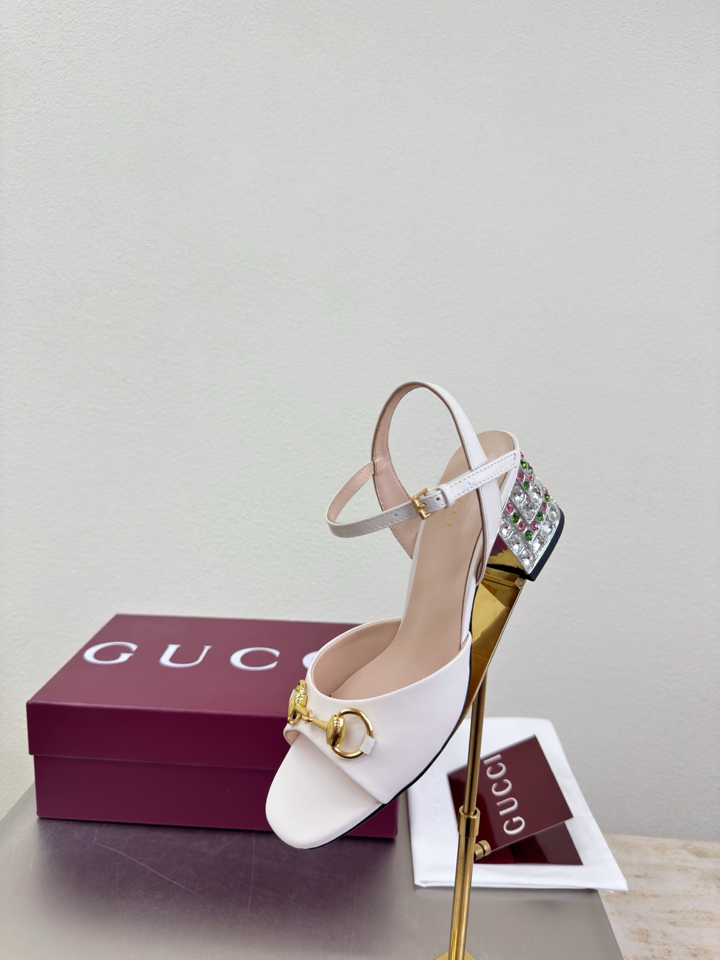 NO:758430,Gucci crystal heel series diamond heel sandals,sandals,gucci,sandals19860909Gucci 水晶跟 系列钻石跟 凉鞋,凉鞋,gucci,sandals,Women's Shoes