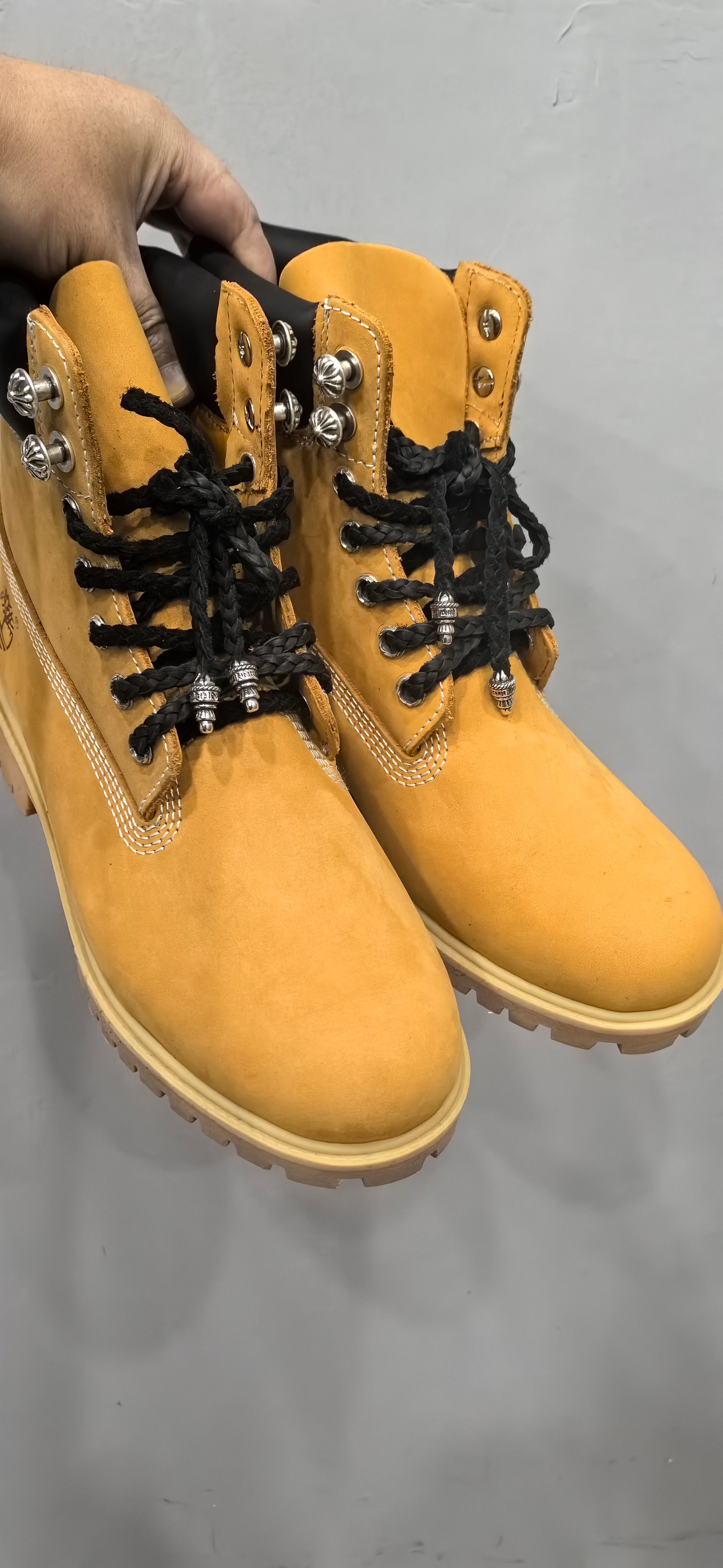 Chrome Hearts × Timberland 10061 Yellow Boots Hiking Shoes