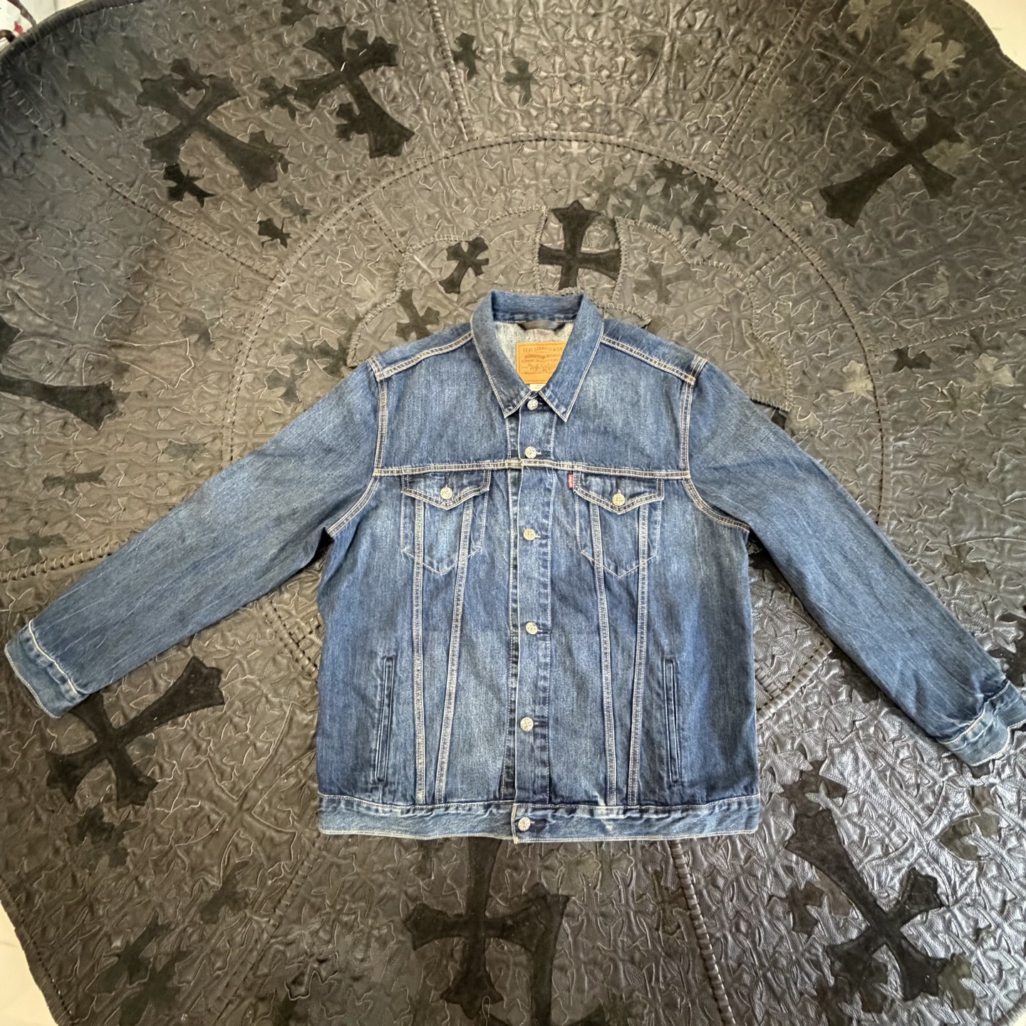 Chrome Hearts x Levi's Denim Leather Patch Jacket