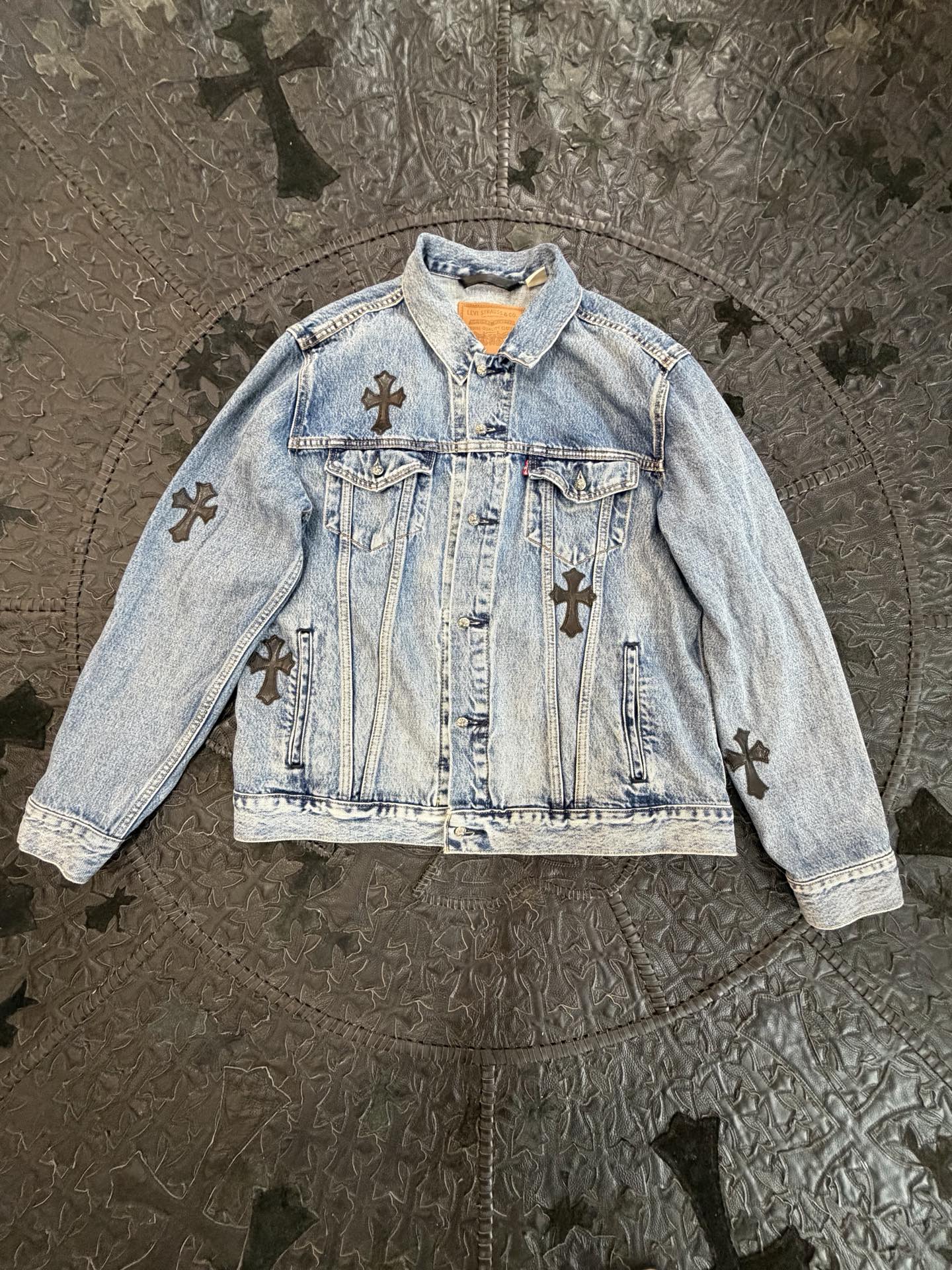 Chrome Hearts x Levi's Denim Leather Patch Jacket