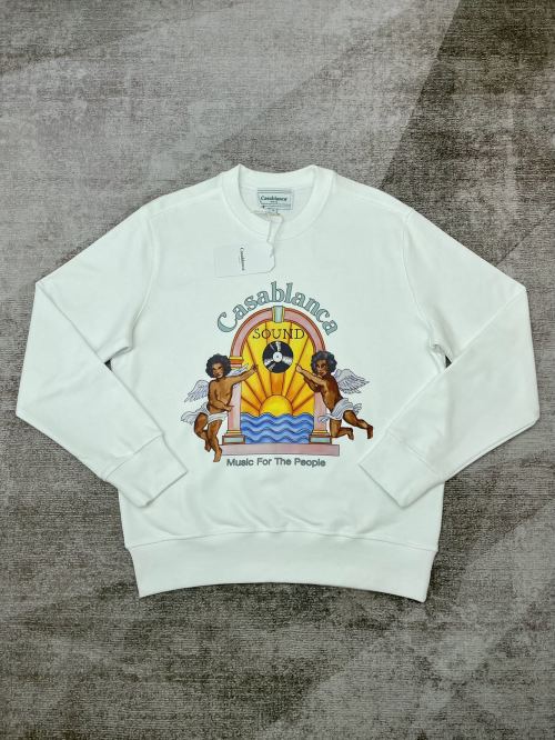 Casablanca Men's White 'Sound' Graphic Print Crew Neck Sweatshirt 1 Casablanca Men's White 'Sound' Graphic Print Crew Neck Sweatshirt