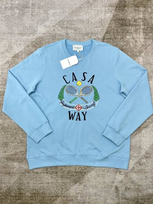 Casablanca Men's Casa Way Embroidered Crewneck Sweatshirt - Comfort & Style 1 Casablanca Men's Casa Way Embroidered Crewneck Sweatshirt - Comfort & Style
