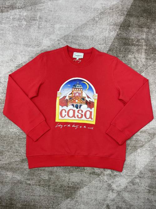 Casablanca Men's Round Neck Sweatshirt Cotton Blend Graphic Print Pullover 1 Casablanca Men's Round Neck Sweatshirt Cotton Blend Graphic Print Pullover