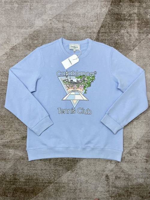 Casablanca Men's Tennis Club Graphic Print Crewneck Sweatshirt Pullover Top 1 Casablanca Men's Tennis Club Graphic Print Crewneck Sweatshirt Pullover Top