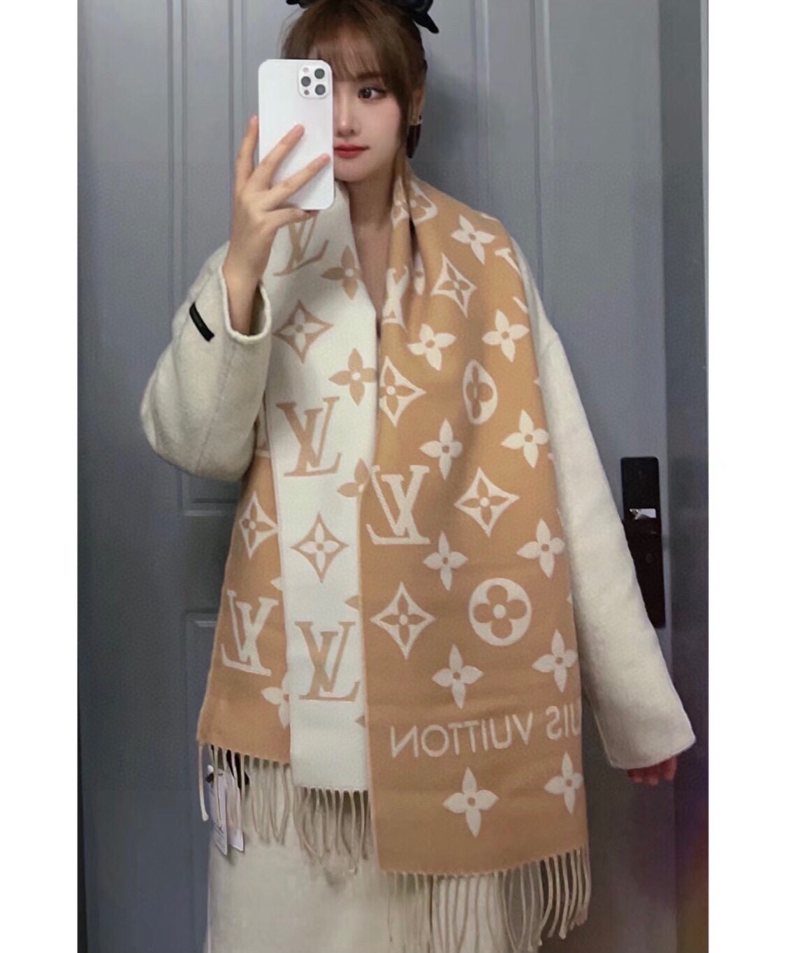 Louis Vuitton Scarf Unisex Wool Winter Collection Essential Casual