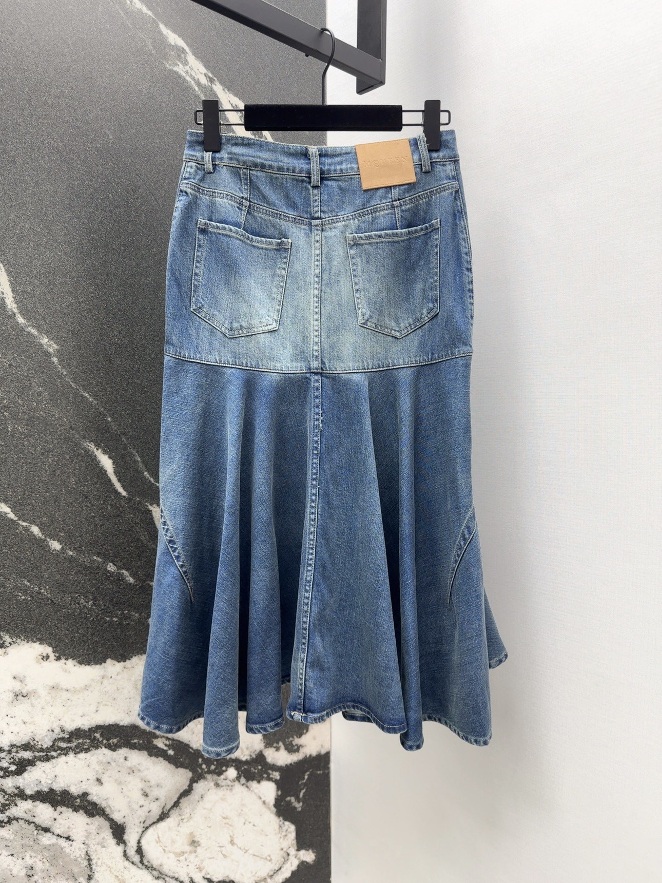 “Retro Cowfish Half-Dress: Stylish, High-Butt-Ass Hips Design with Unique Blue-Stone-Washed Cowboy Face” - 图片 7