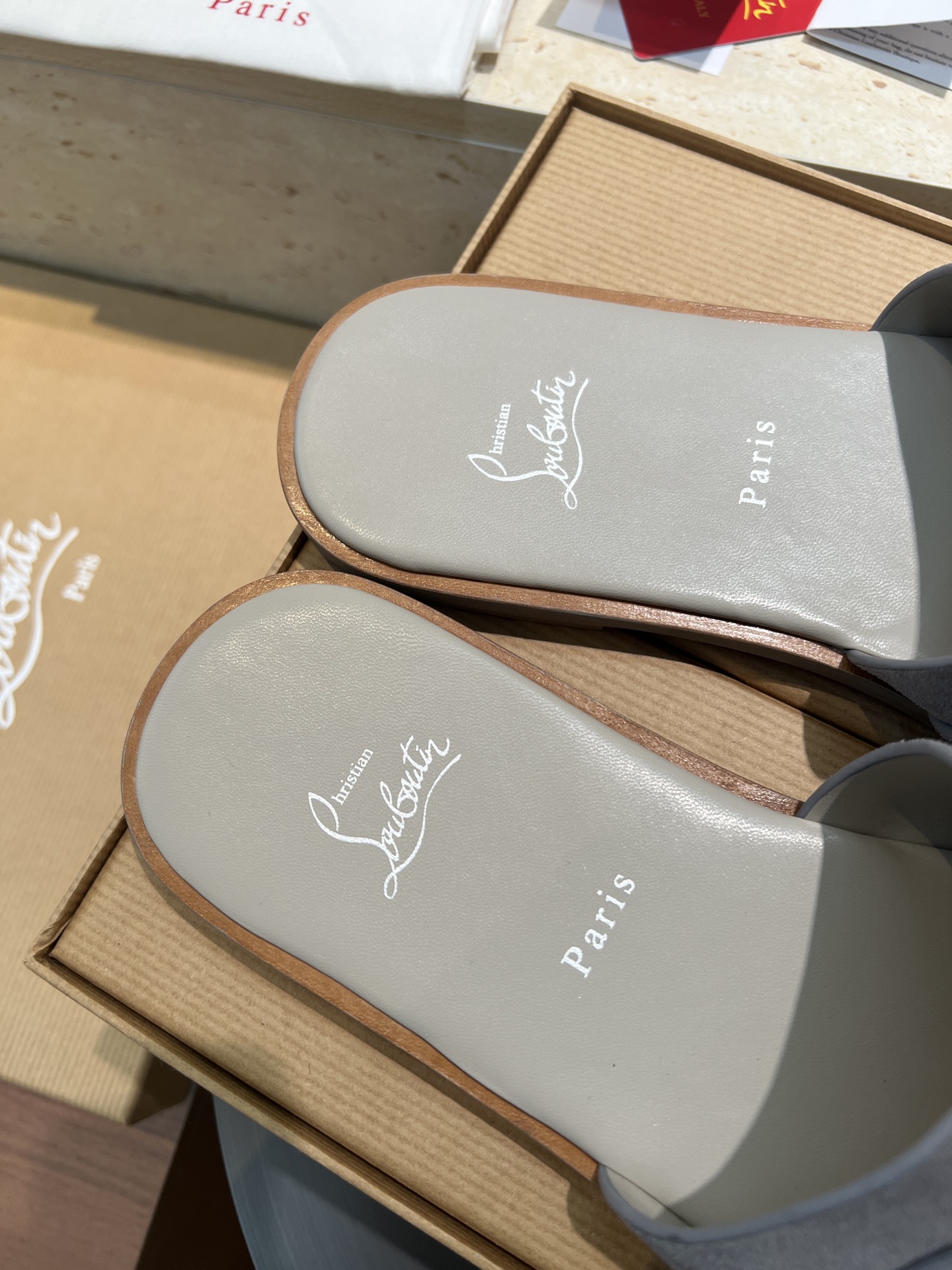 Christian Louboutin Women's Grey Suede Leather Slide Sandals - Size 39-44 6 i1744727316824 598 0 4