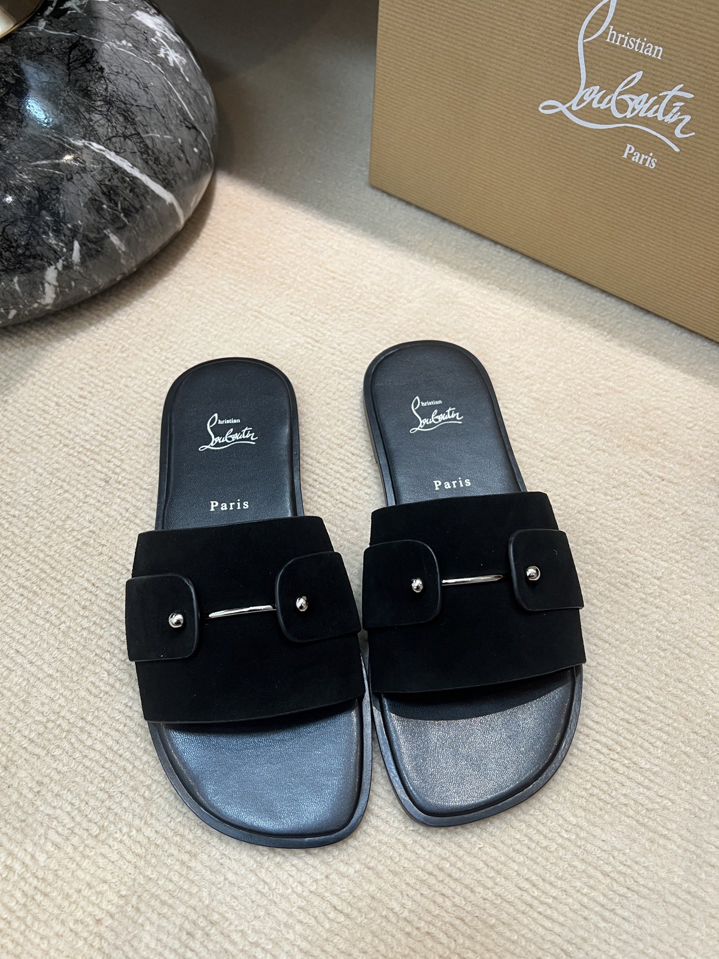 Christian Louboutin Paris Slides in Black Suede Leather - Size 39-44 6 i1744727604960 2421 0 4