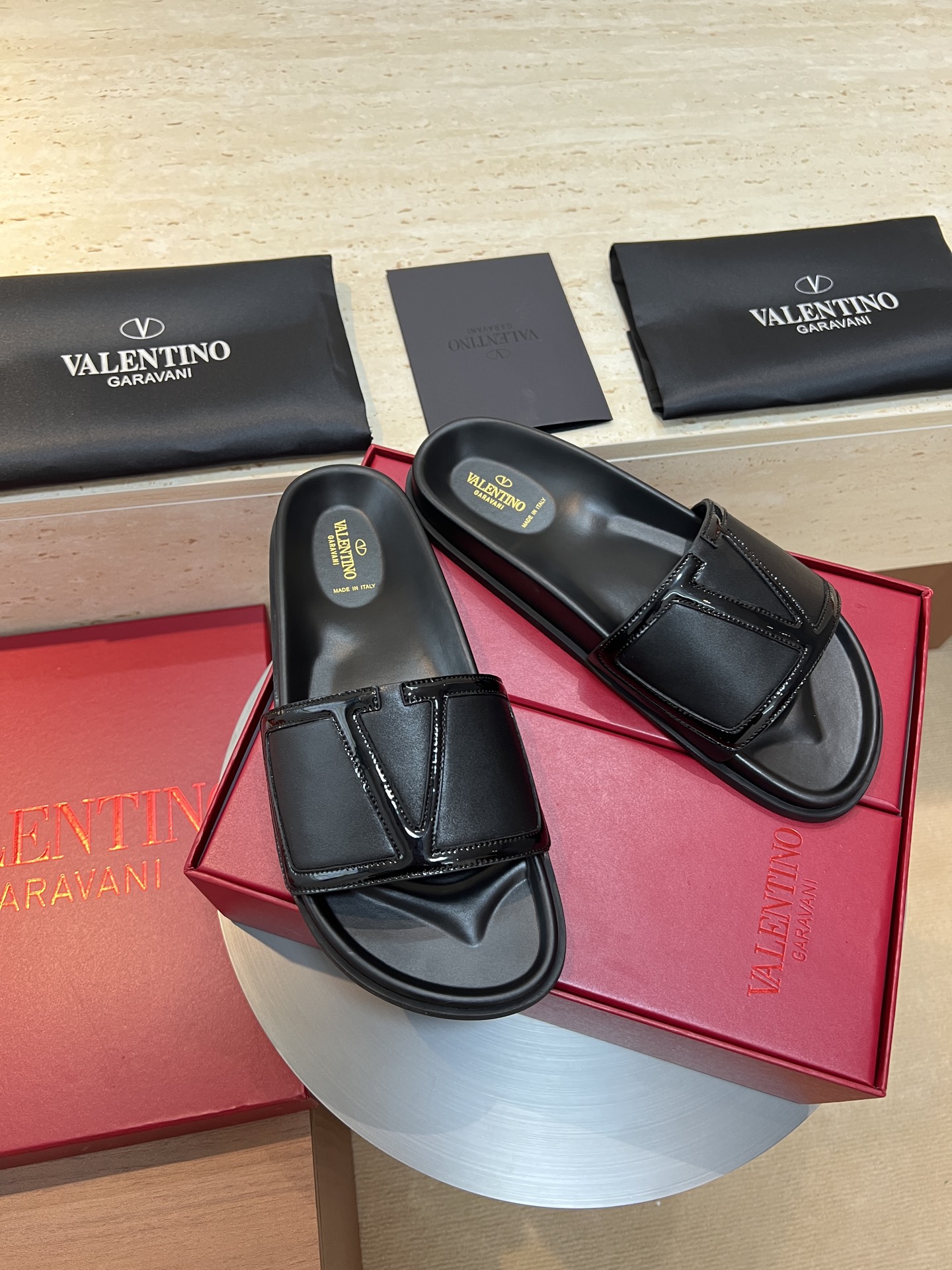 Valentino Garavani Men's Leather Sandals Luxury Summer Slides 1 Valentino Garavani Men's Leather Sandals Luxury Summer Slides
